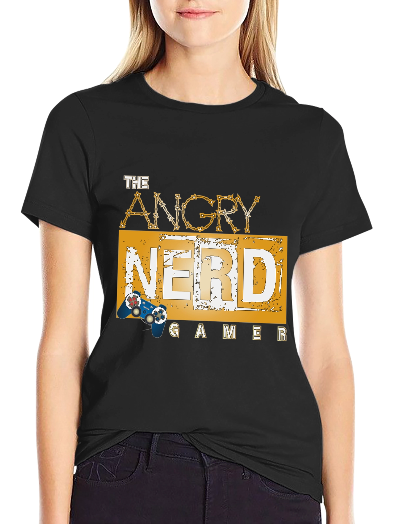 The Angry Nerd Gamer Black T-Shirt