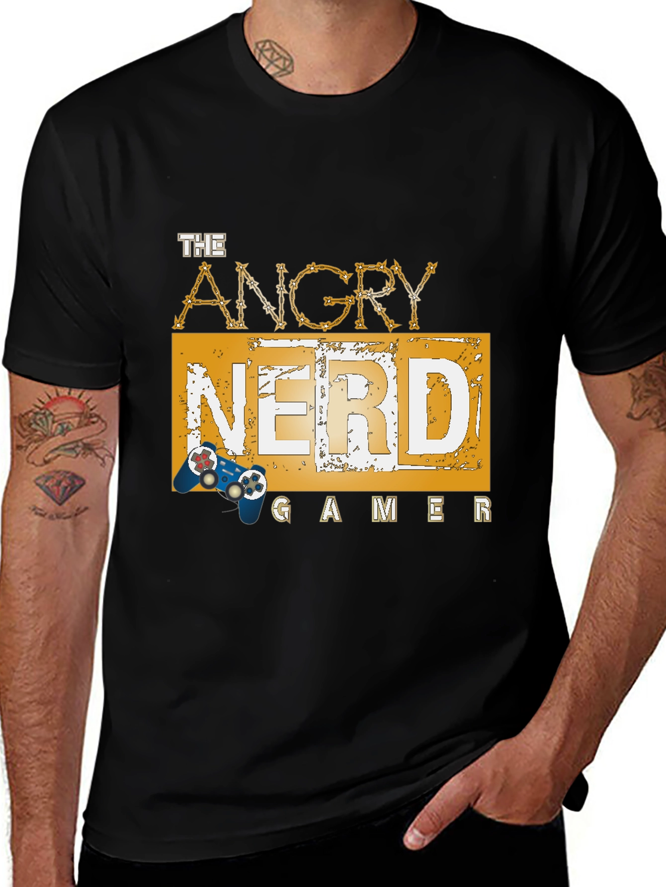 The Angry Nerd Gamer Black T-Shirt