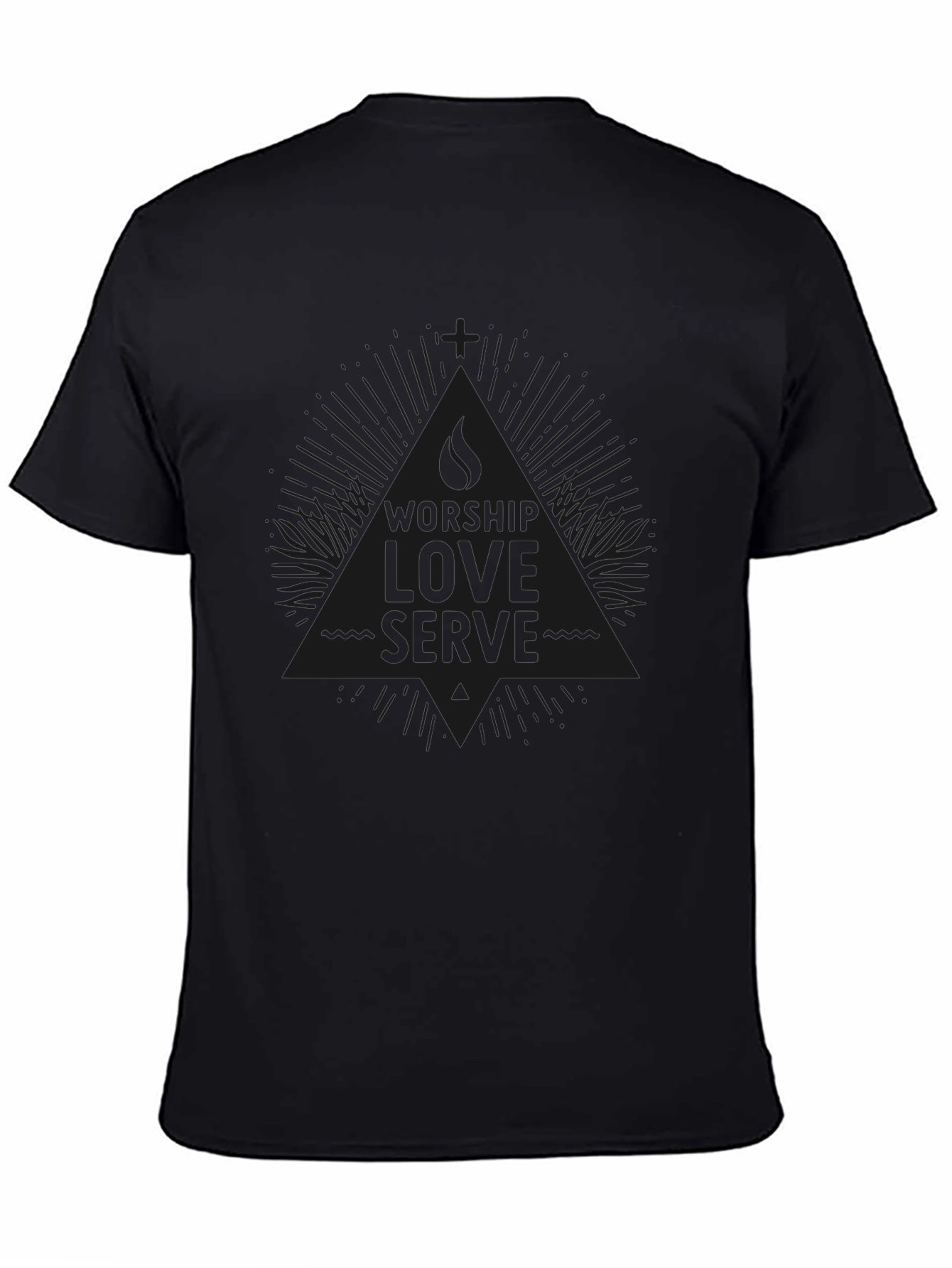 Worship Love Serve Black Graphic Tee