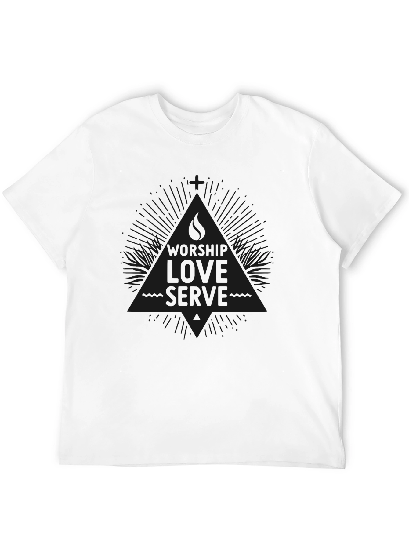 Worship Love Serve Black Graphic Tee