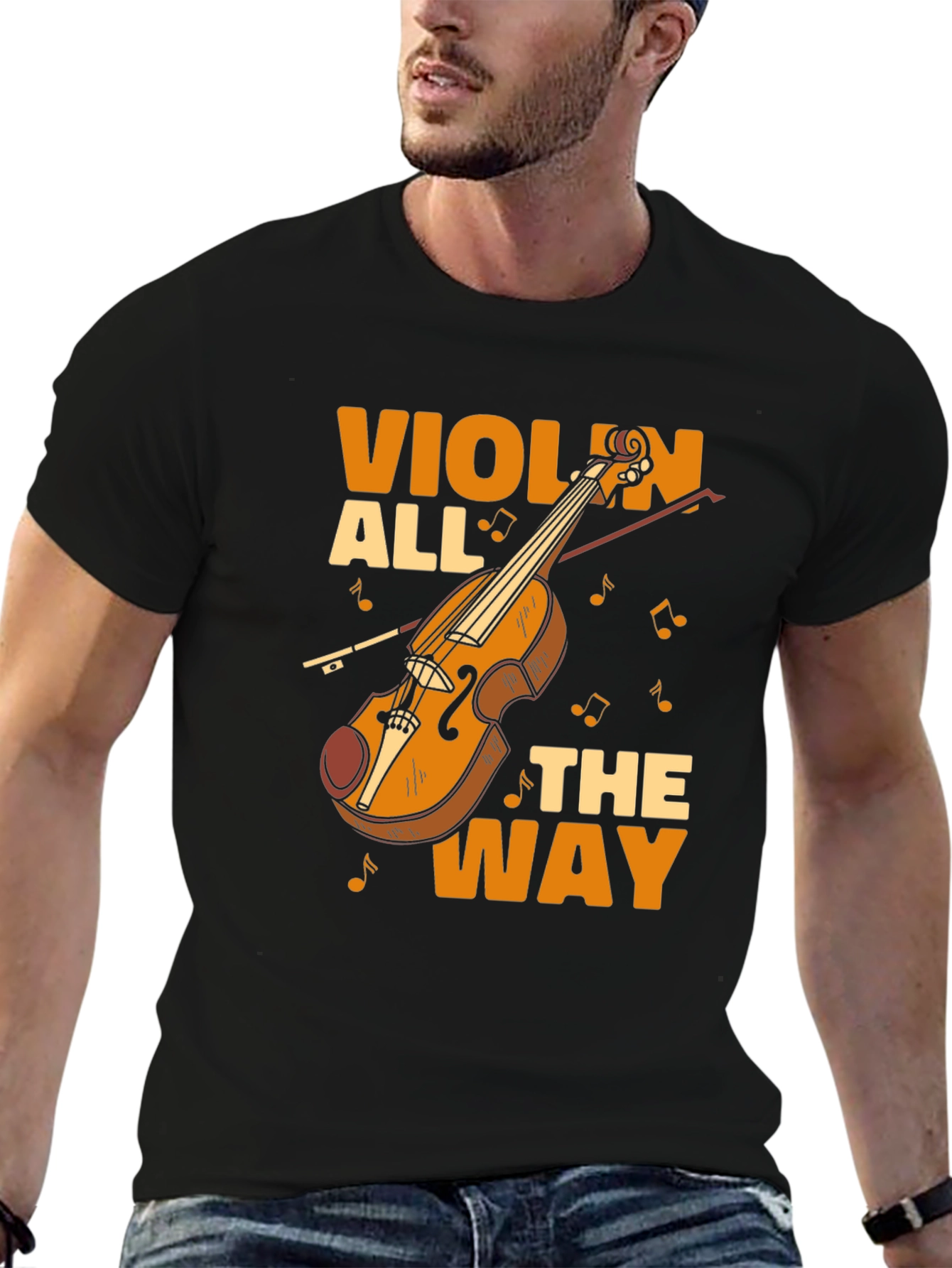 Violin All the Way Graphic Tee - Musician T-Shirt