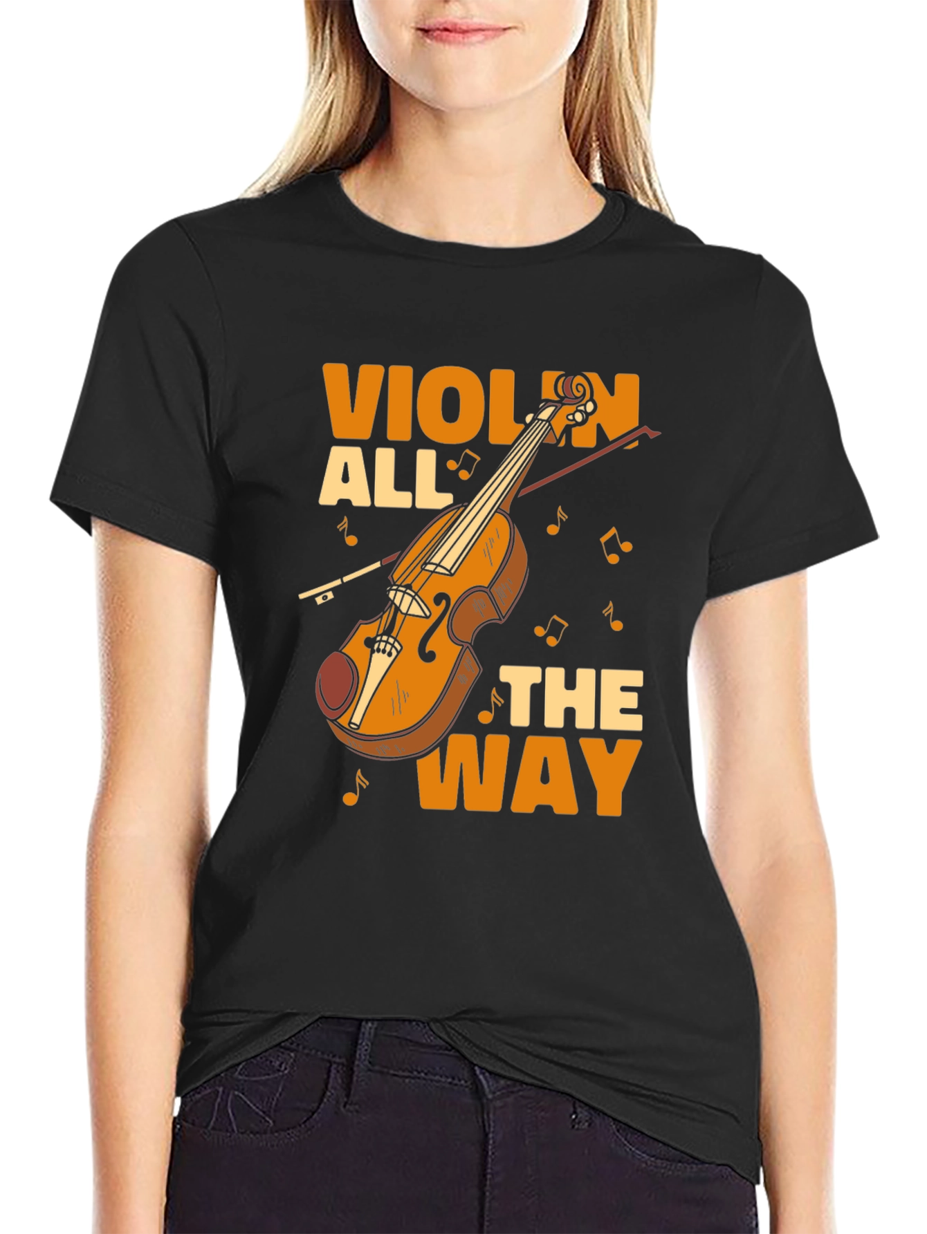 Violin All the Way Graphic Tee - Musician T-Shirt