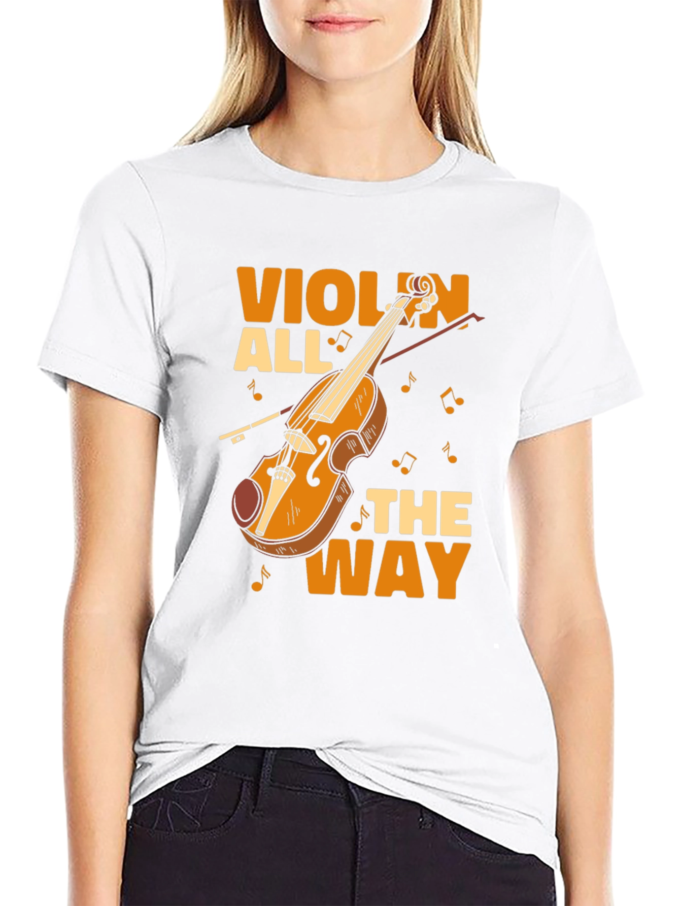 Violin All the Way Graphic Tee - Musician T-Shirt