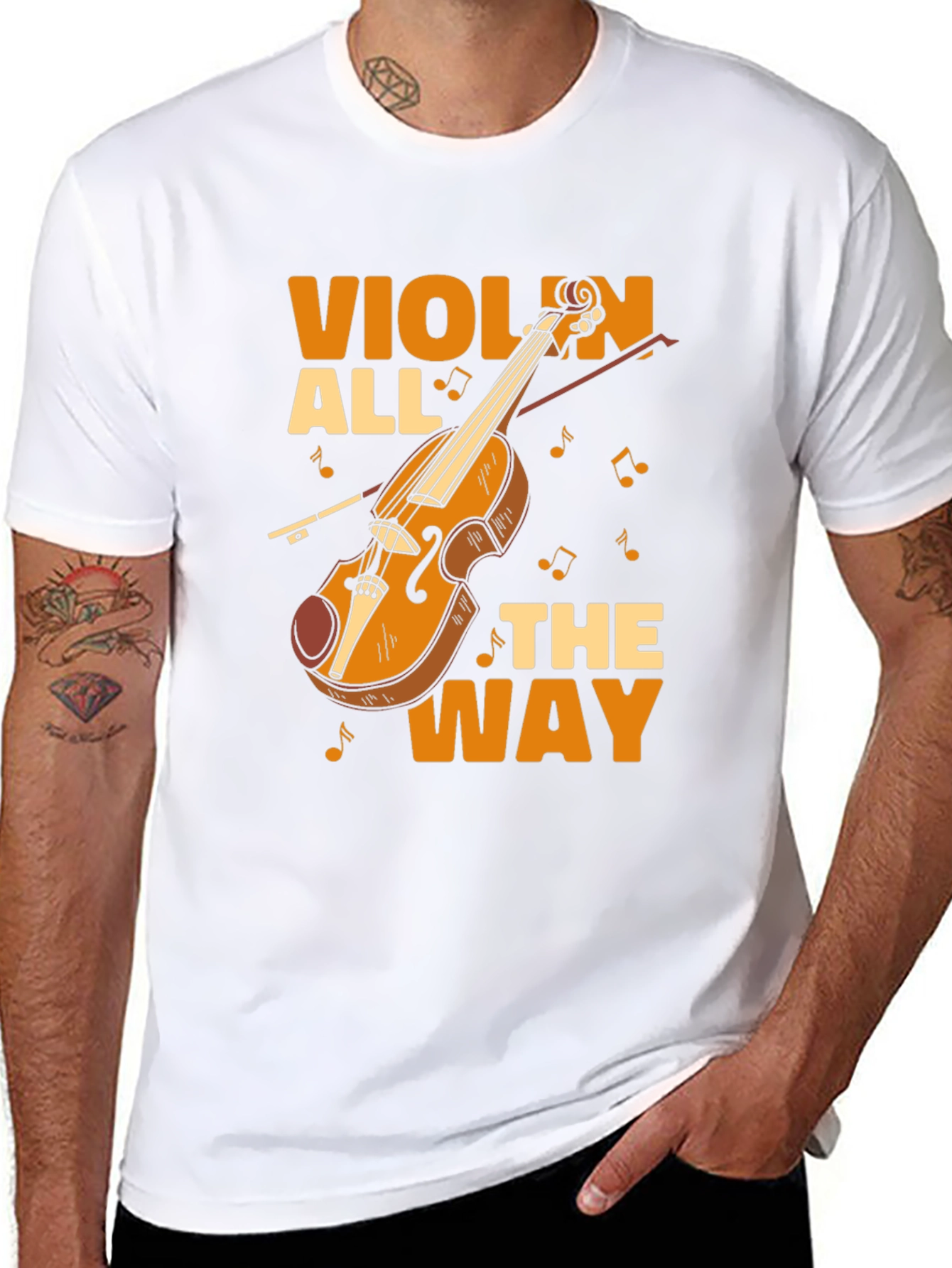 Violin All the Way Graphic Tee - Musician T-Shirt