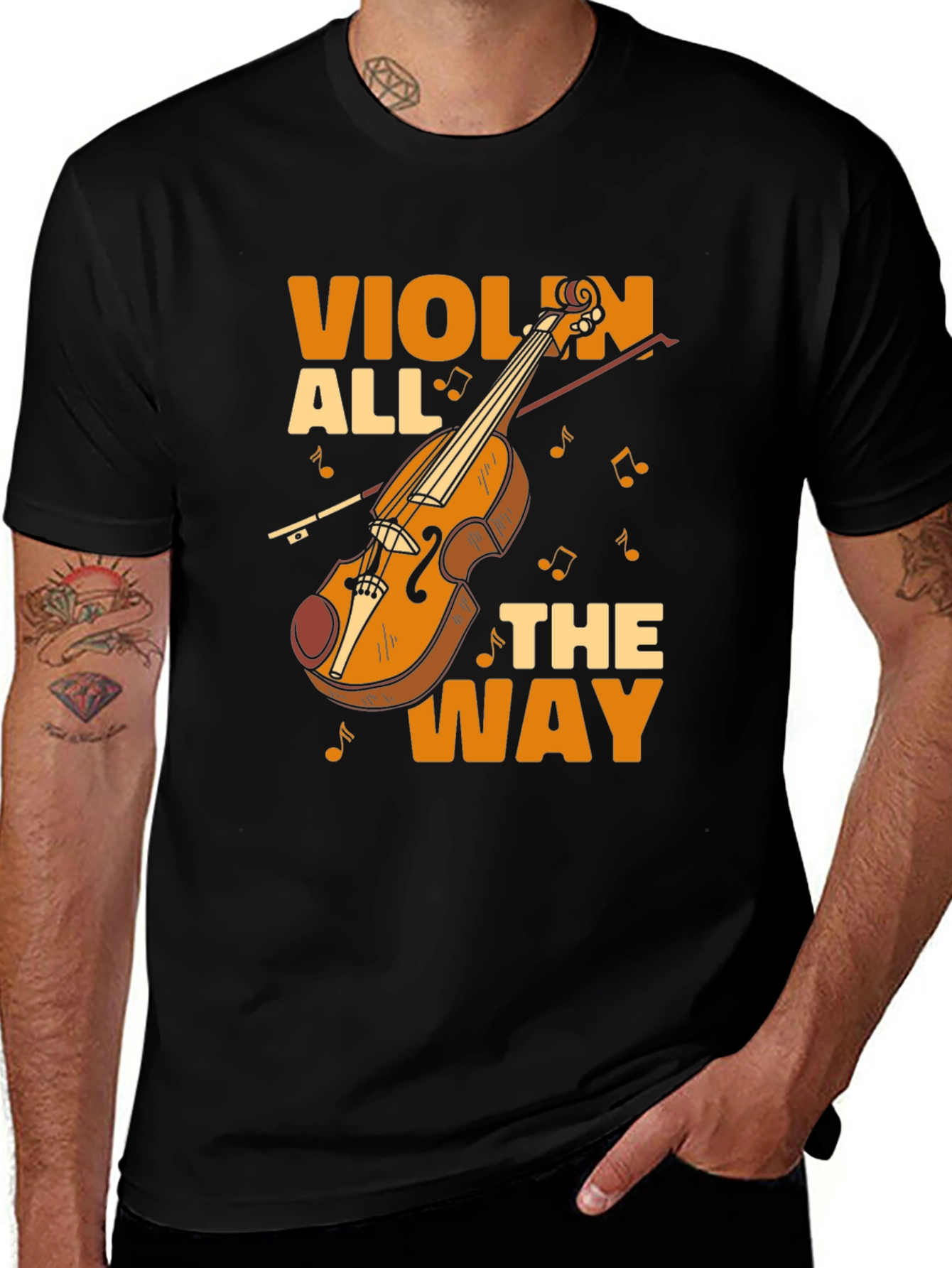 Violin All the Way Graphic Tee - Musician T-Shirt