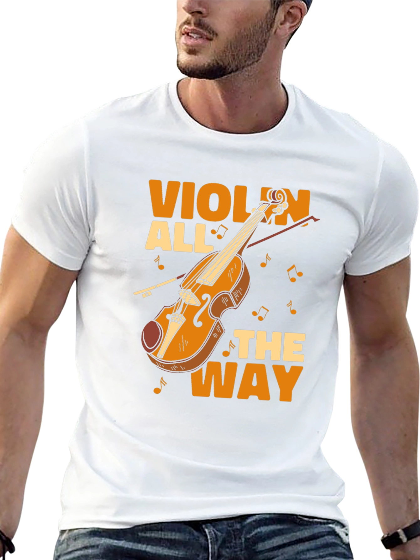 Violin All the Way Graphic Tee - Musician T-Shirt