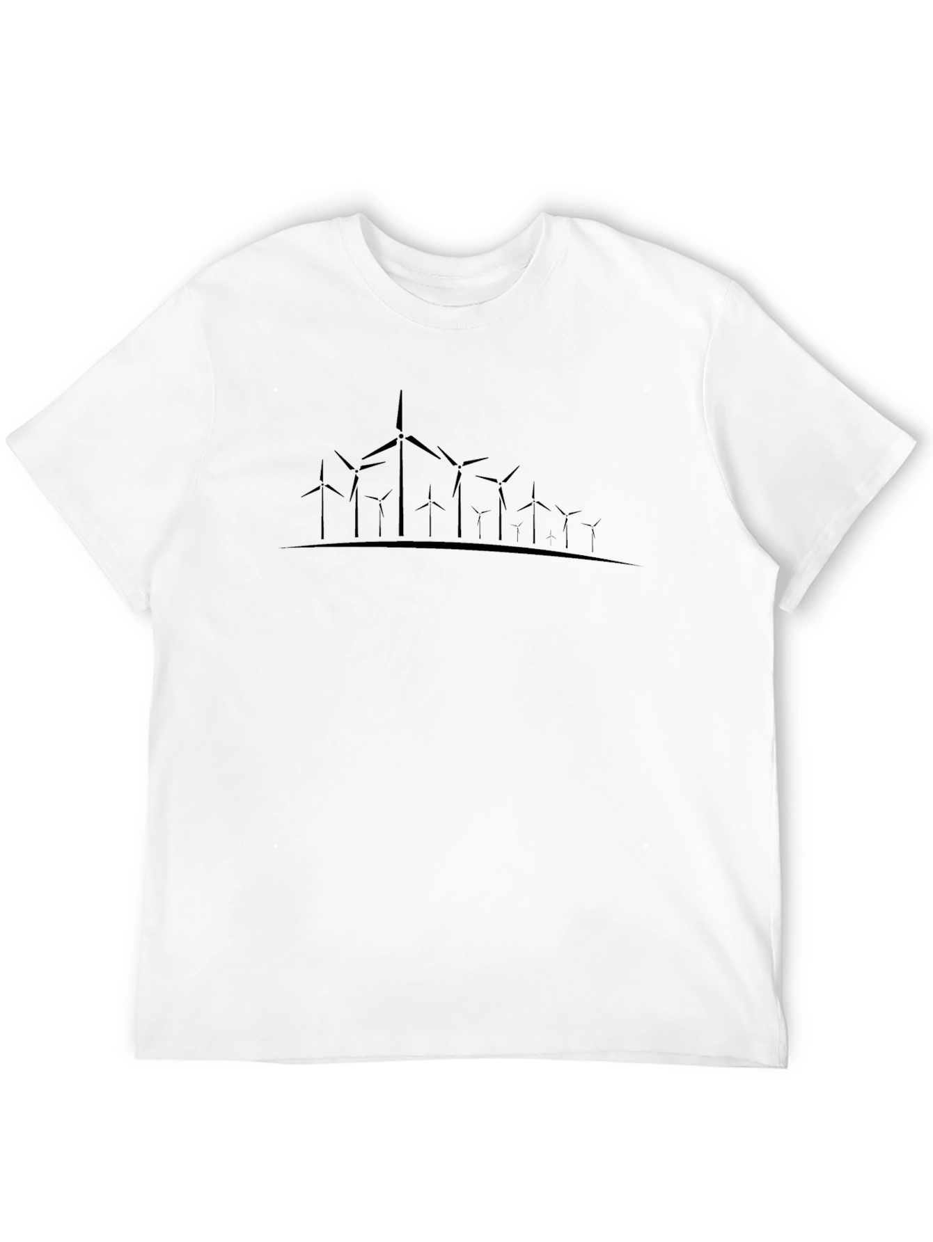 Wind Turbine Graphic Black T-Shirt
