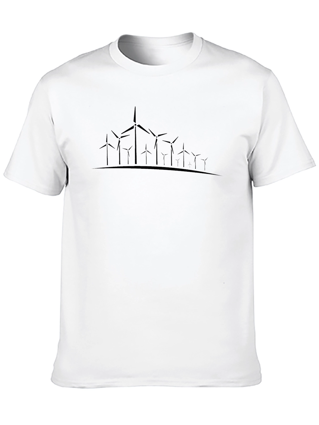 Wind Turbine Graphic Black T-Shirt