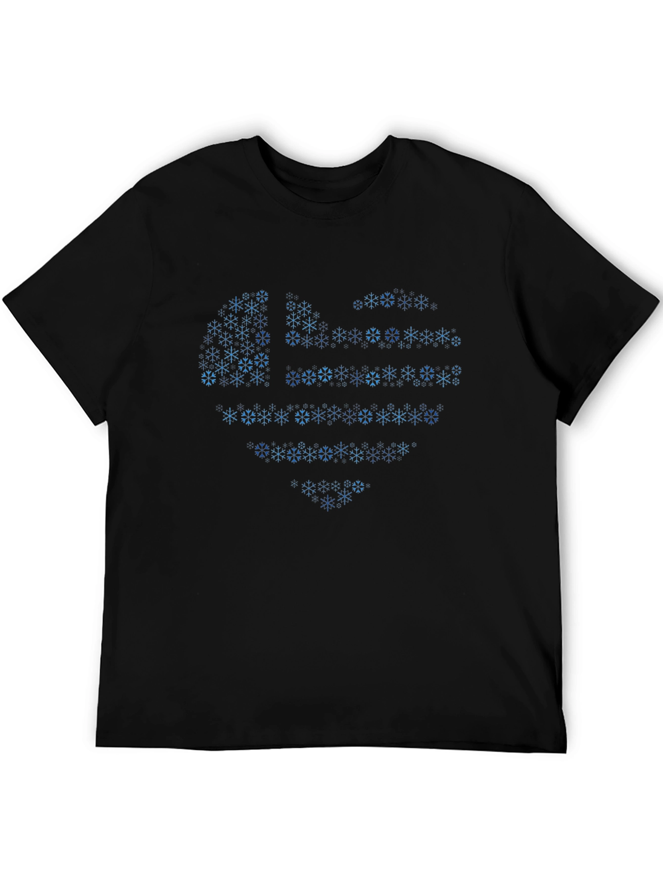Snowflake Heart Graphic Black T-Shirt