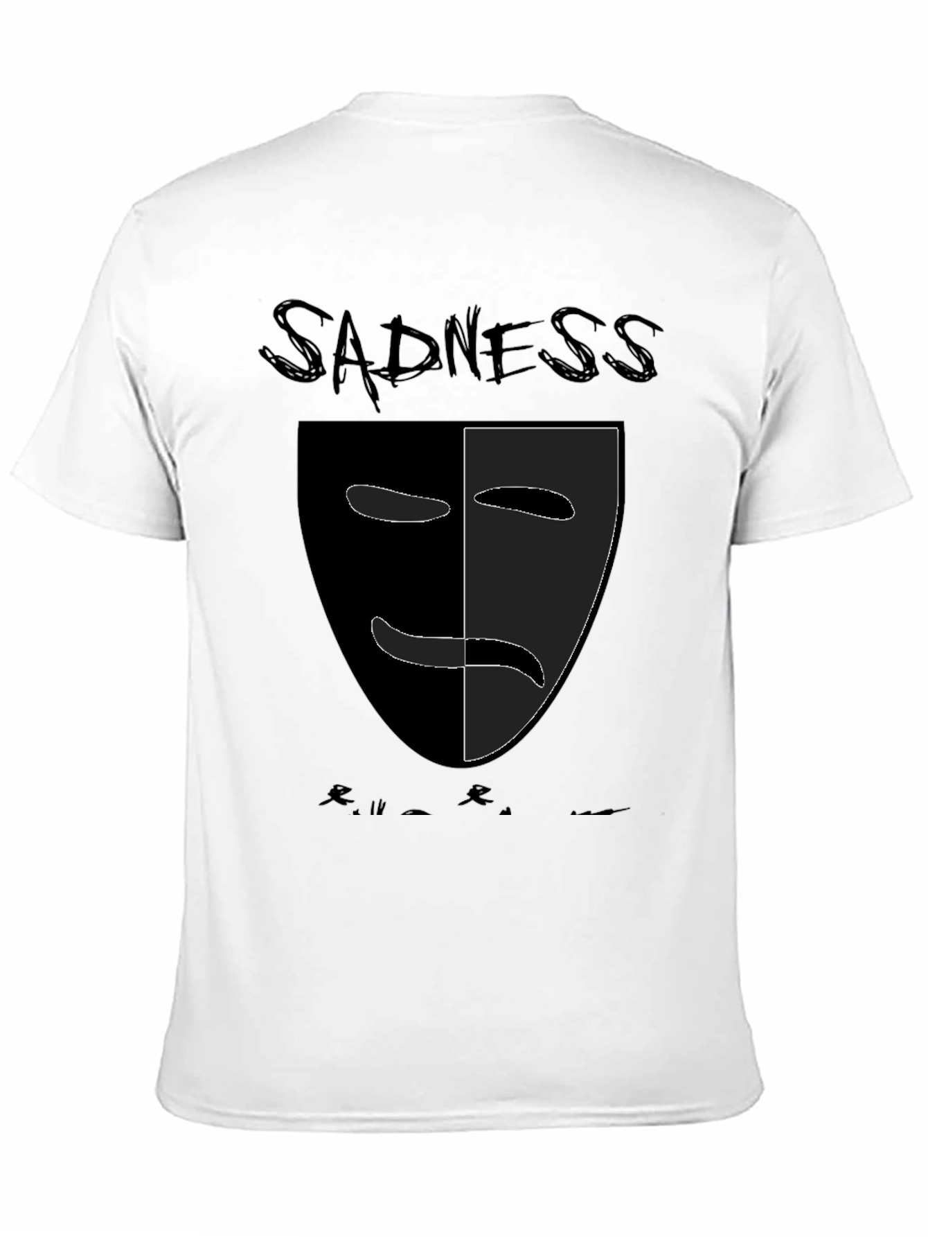 Sadness Mask Graphic T-Shirt - Black Unisex Tee