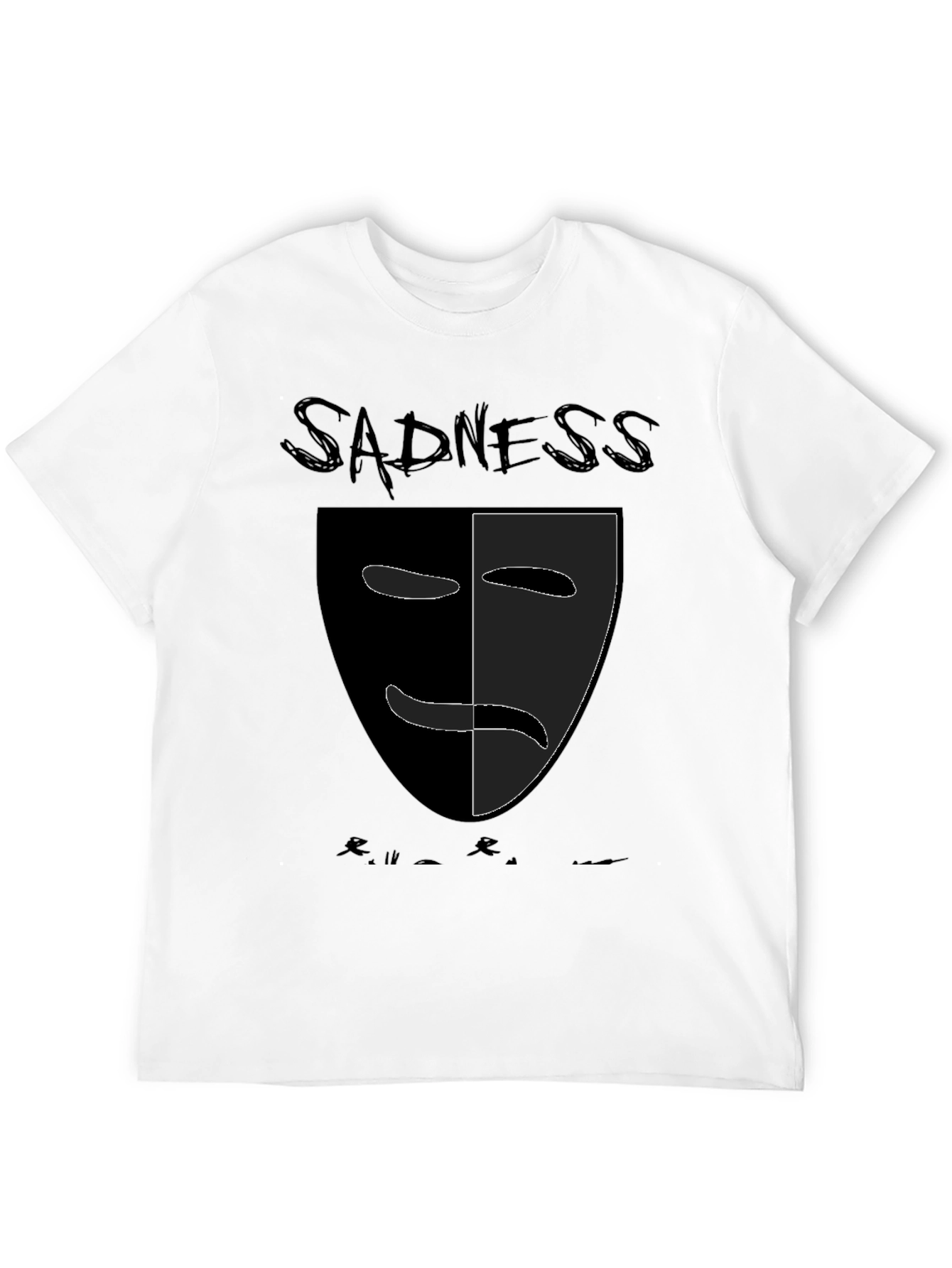 Sadness Mask Graphic T-Shirt - Black Unisex Tee