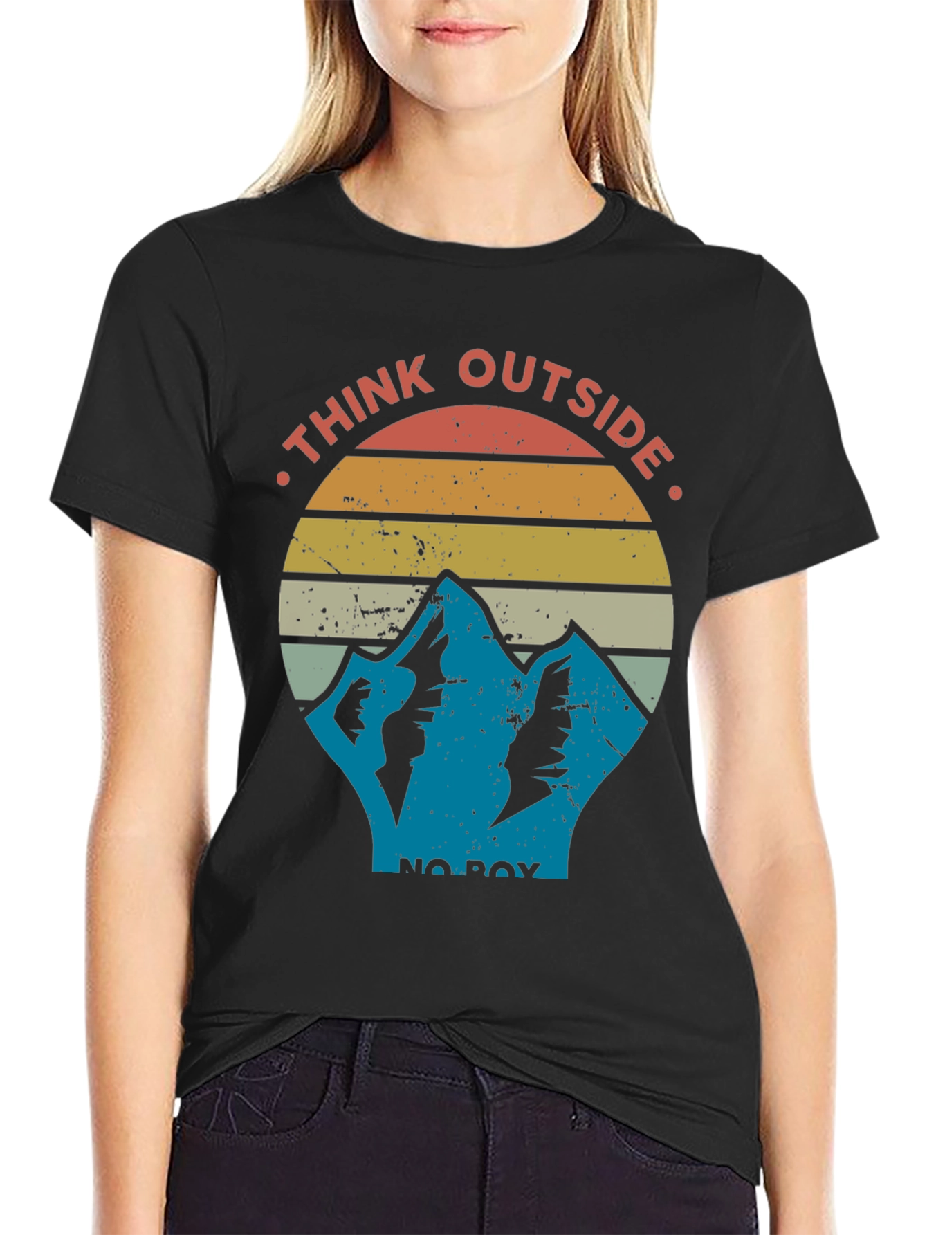 Think Outside the Box Mountain Graphic T-Shirt