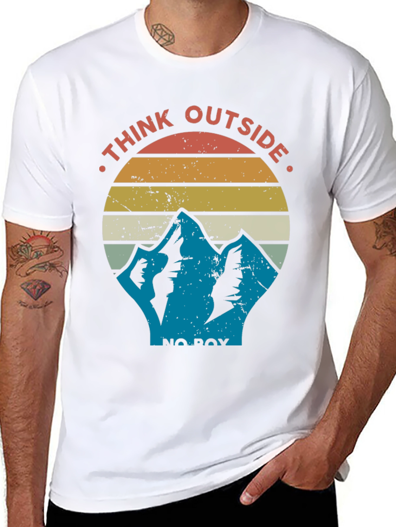 Think Outside the Box Mountain Graphic T-Shirt