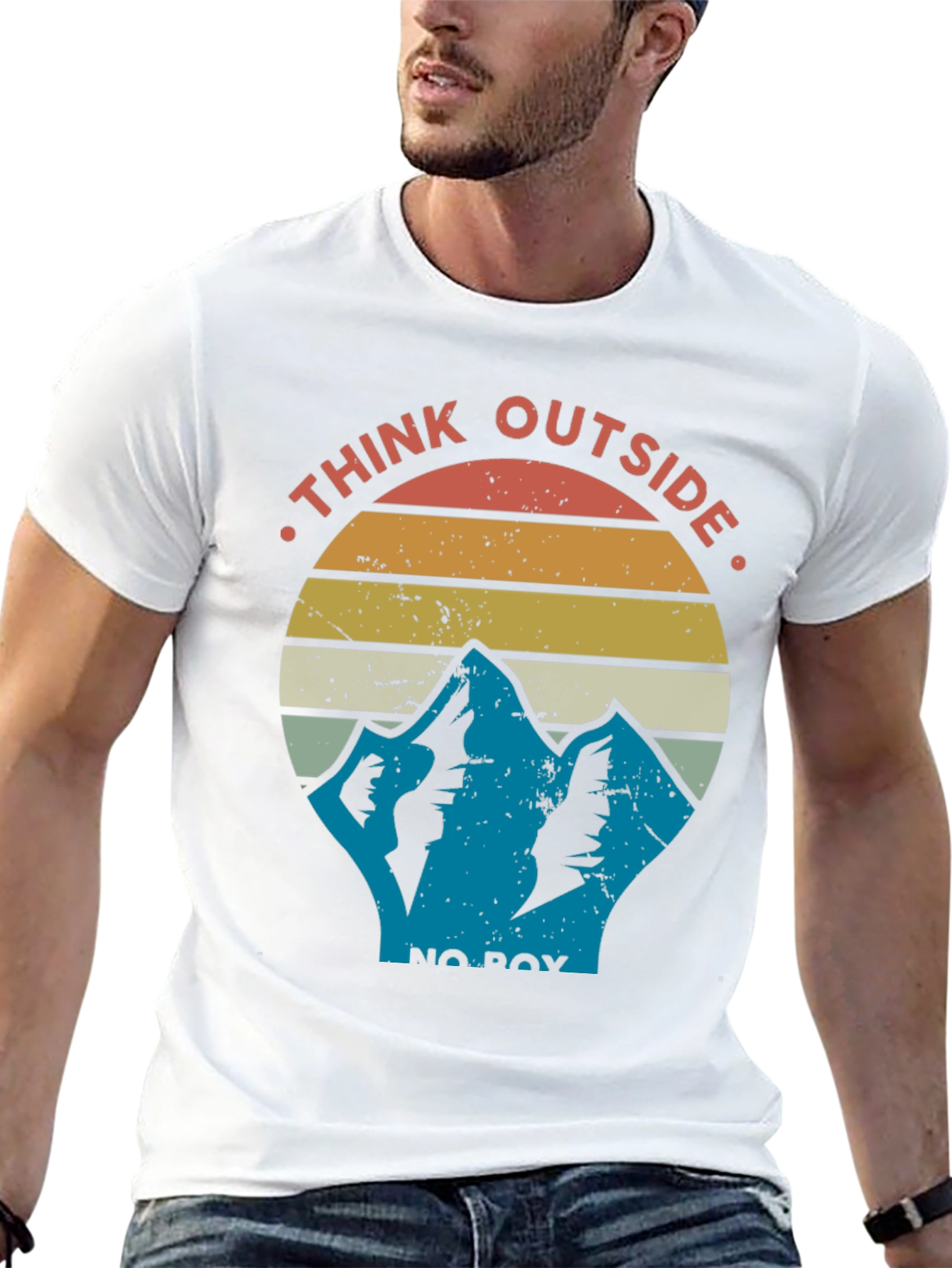 Think Outside the Box Mountain Graphic T-Shirt