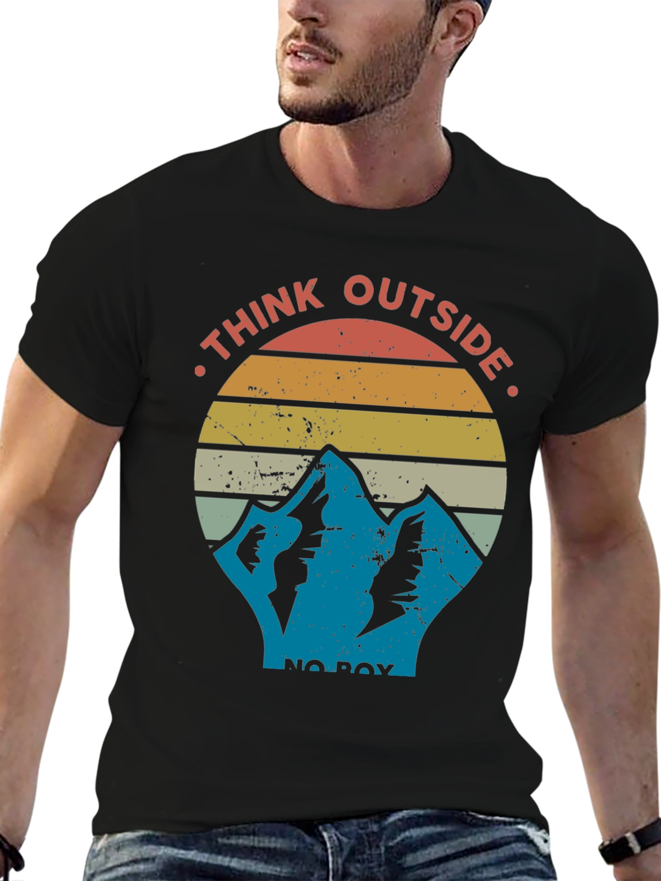Think Outside the Box Mountain Graphic T-Shirt