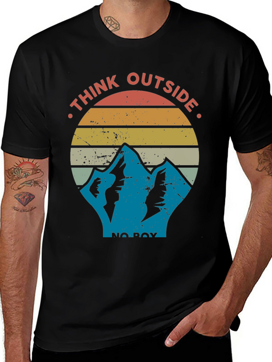 Think Outside the Box Mountain Graphic T-Shirt