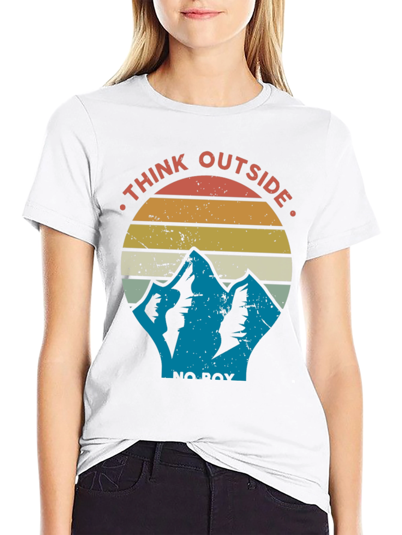 Think Outside the Box Mountain Graphic T-Shirt