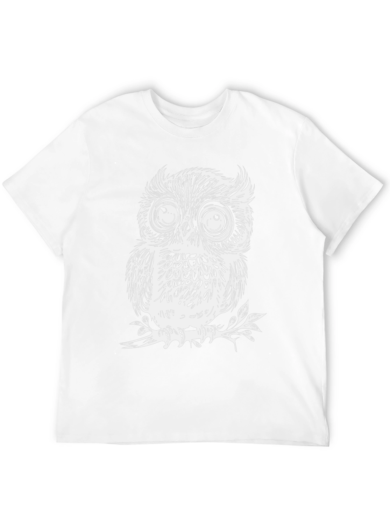 Whimsical Owl Graphic Tee - Black Cotton T-Shirt