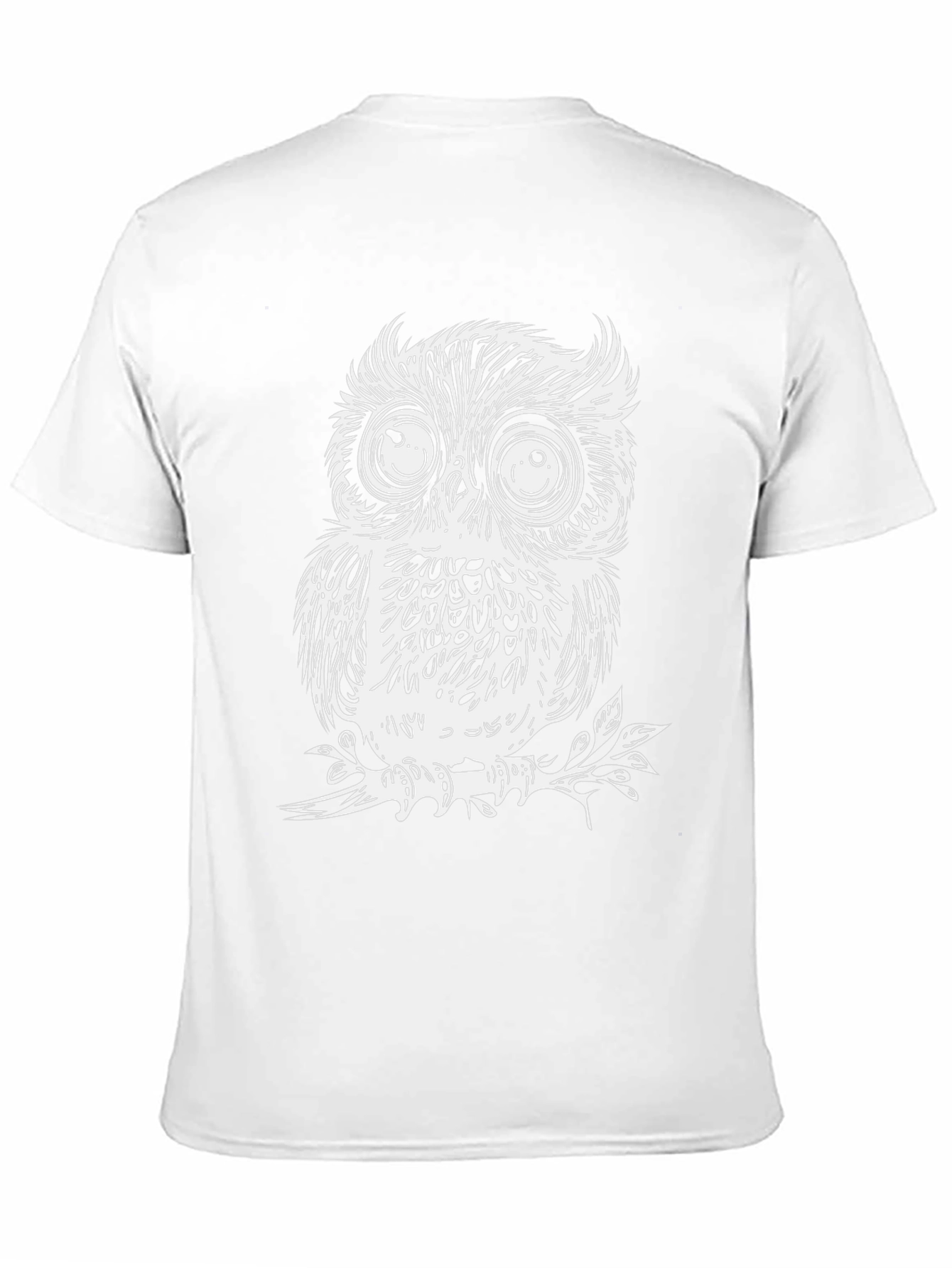 Whimsical Owl Graphic Tee - Black Cotton T-Shirt
