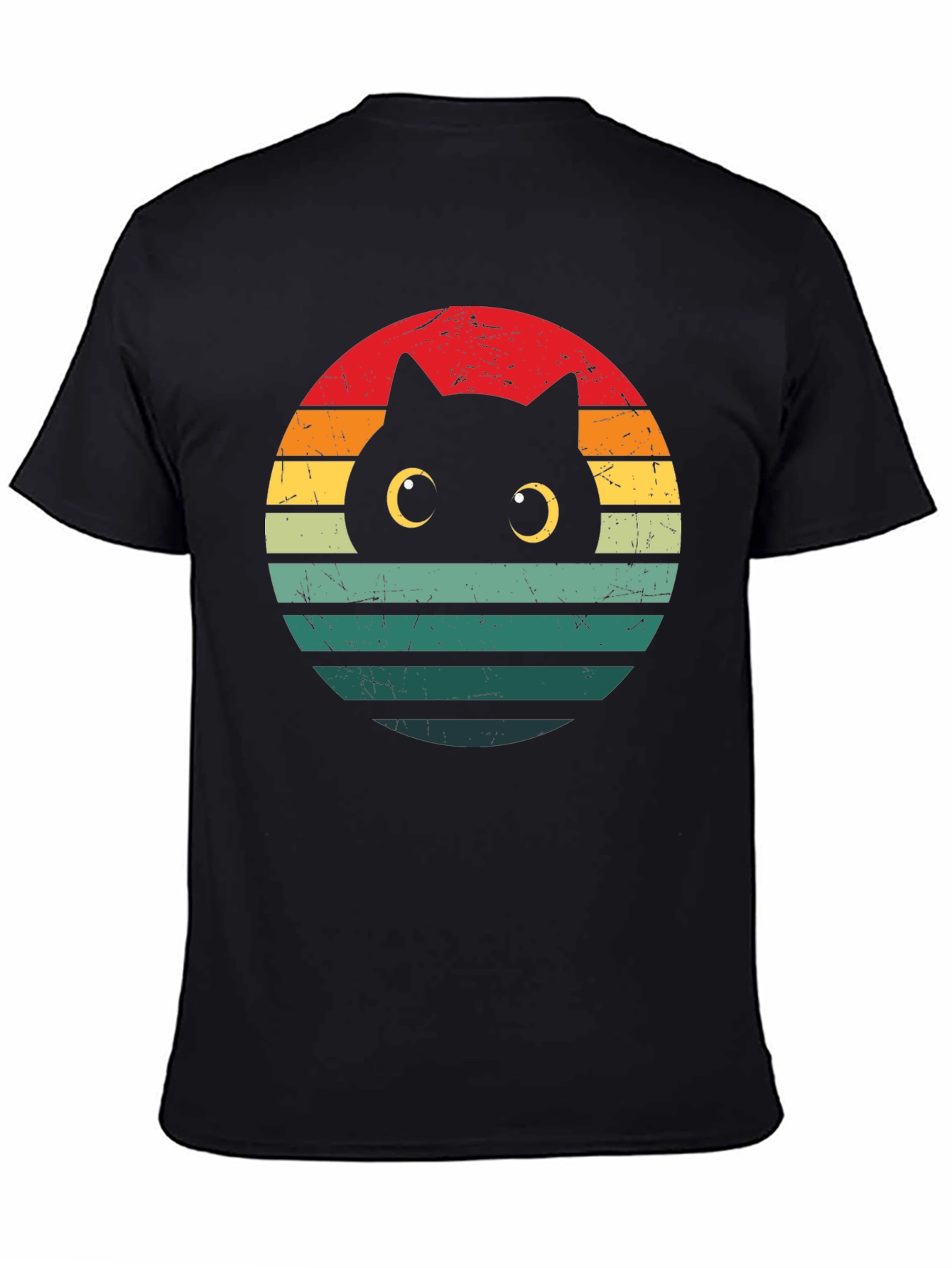 Retro Cat Sunset T-Shirt - Unique Graphic Tee