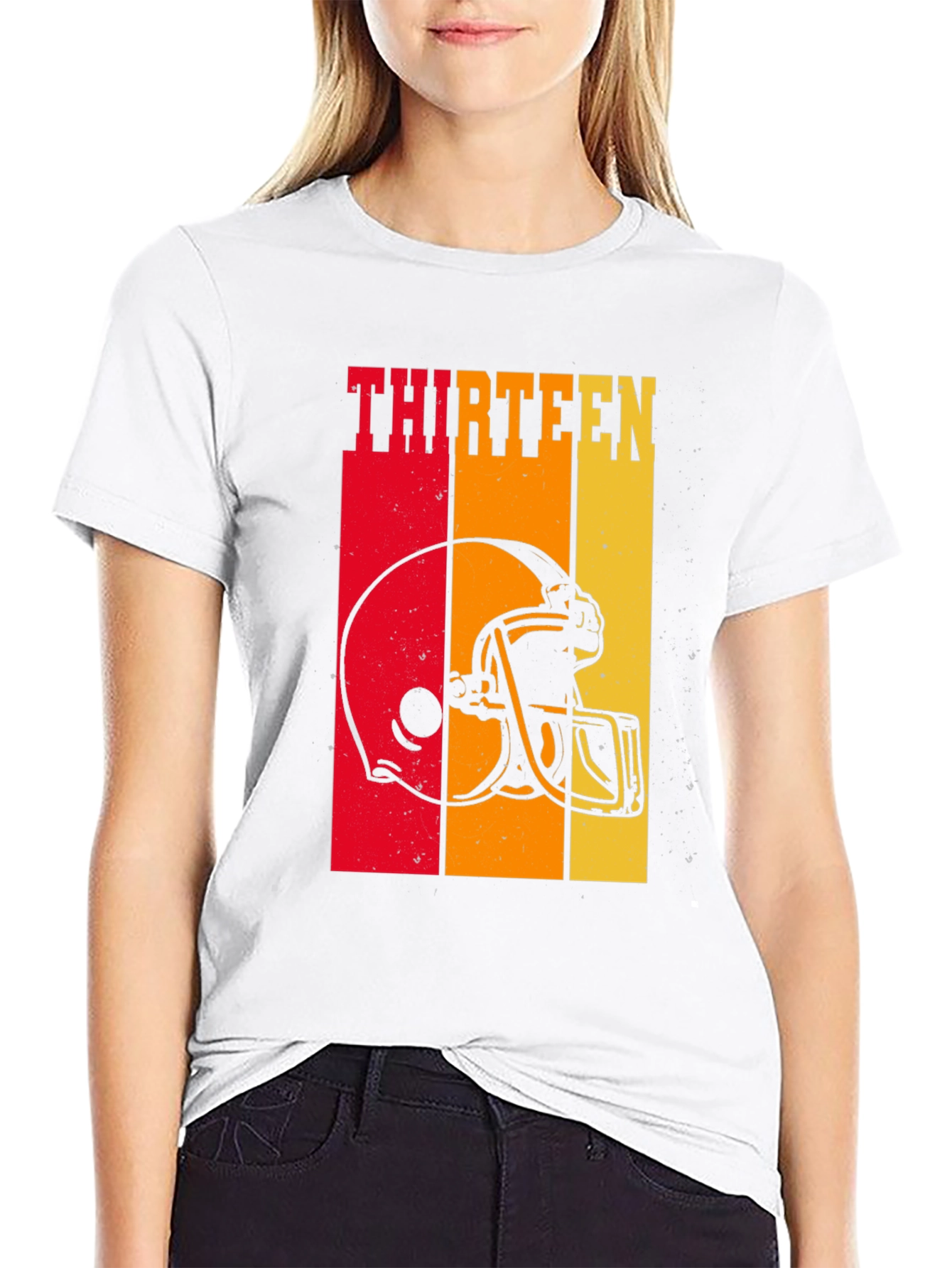 Thirteen Football Helmet Graphic T-Shirt