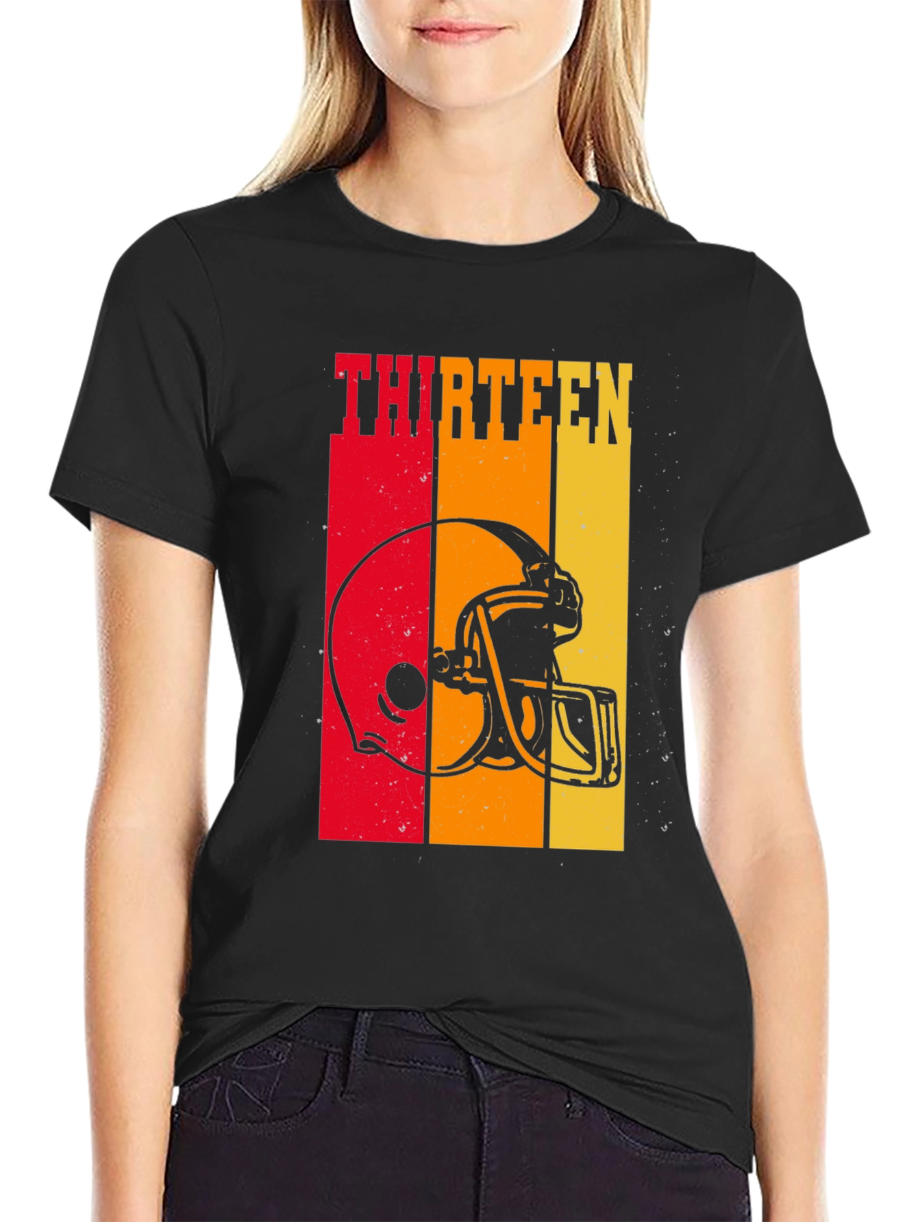 Thirteen Football Helmet Graphic T-Shirt