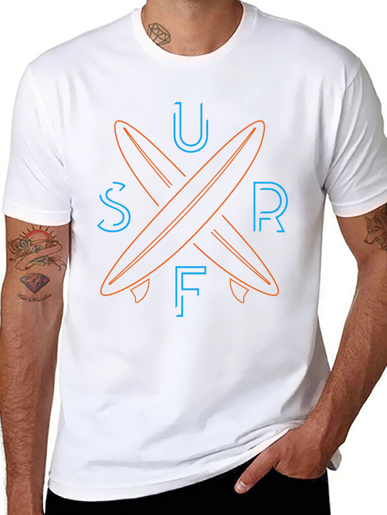 Surfboard Graphic Tee - Black