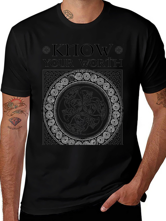 Celtic Knotwork Know Your Worth Black T-Shirt