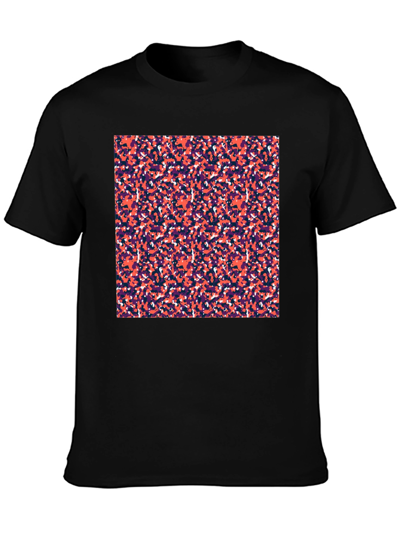 Abstract Camo Print Black T-Shirt
