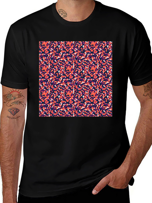 Abstract Camo Print Black T-Shirt