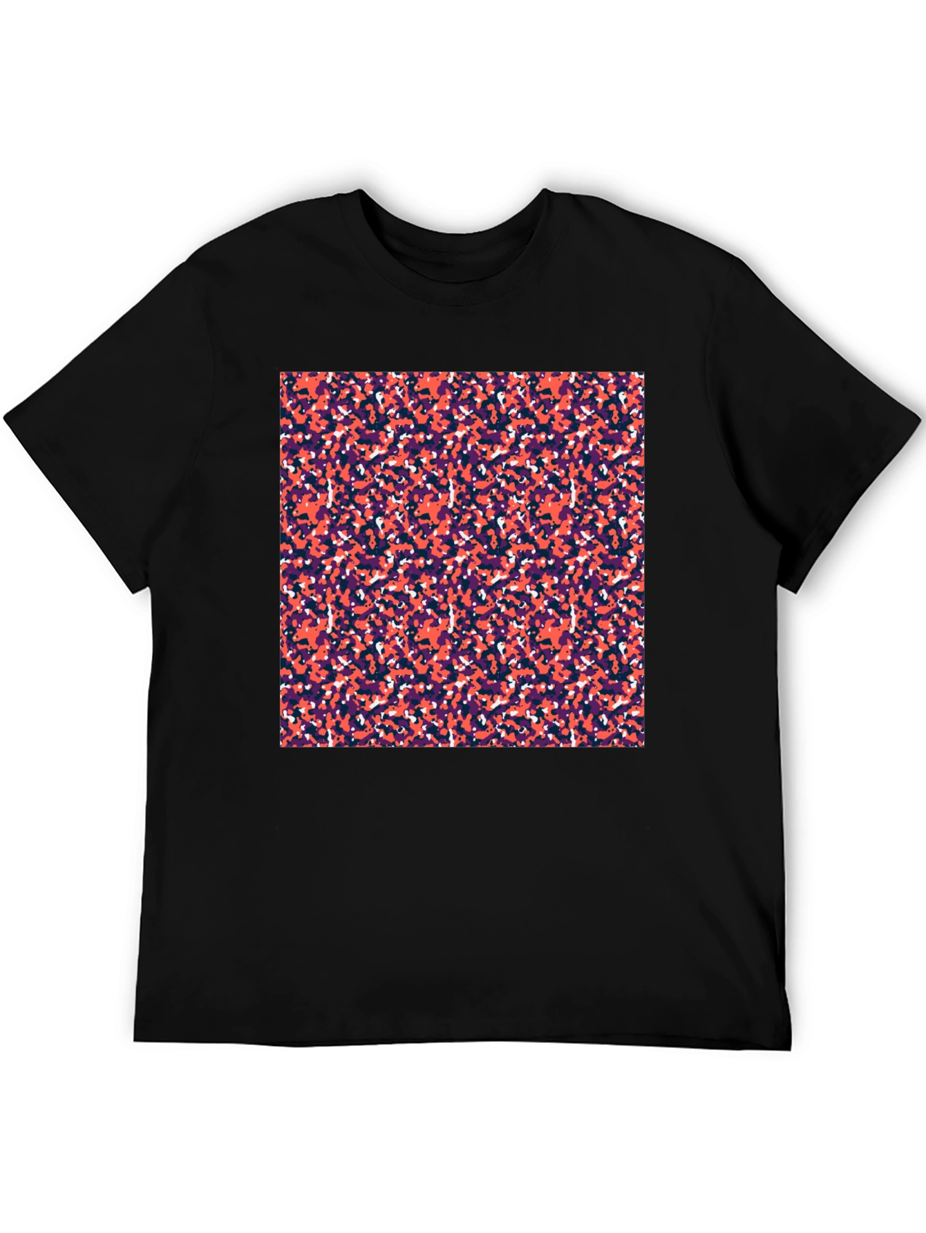 Abstract Camo Print Black T-Shirt
