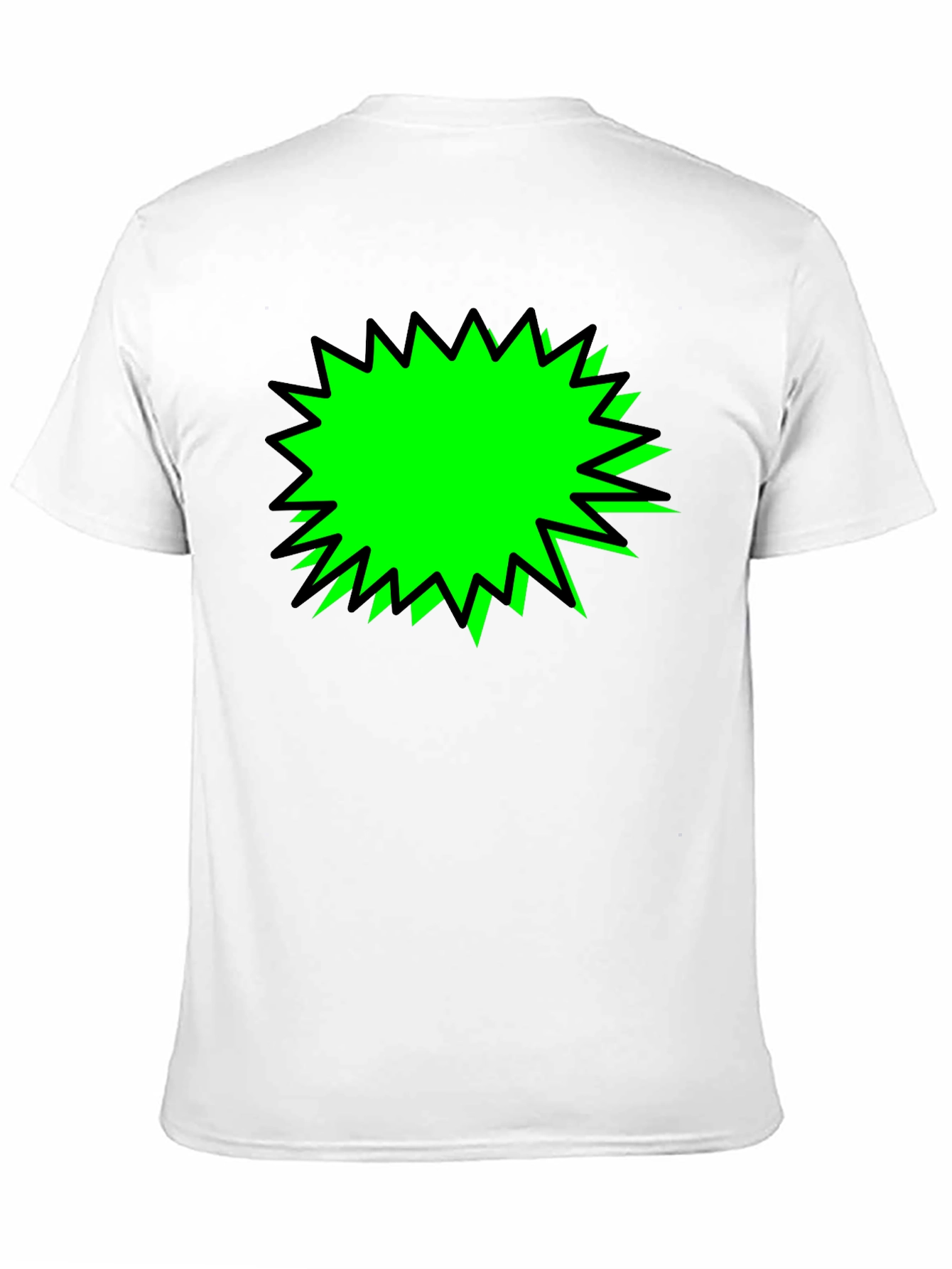 Black T-Shirt with Green Burst Graphic