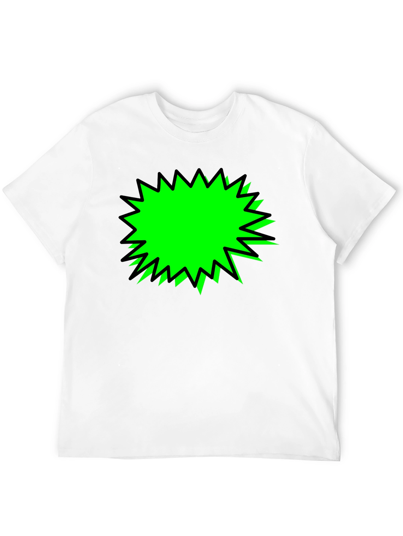 Black T-Shirt with Green Burst Graphic