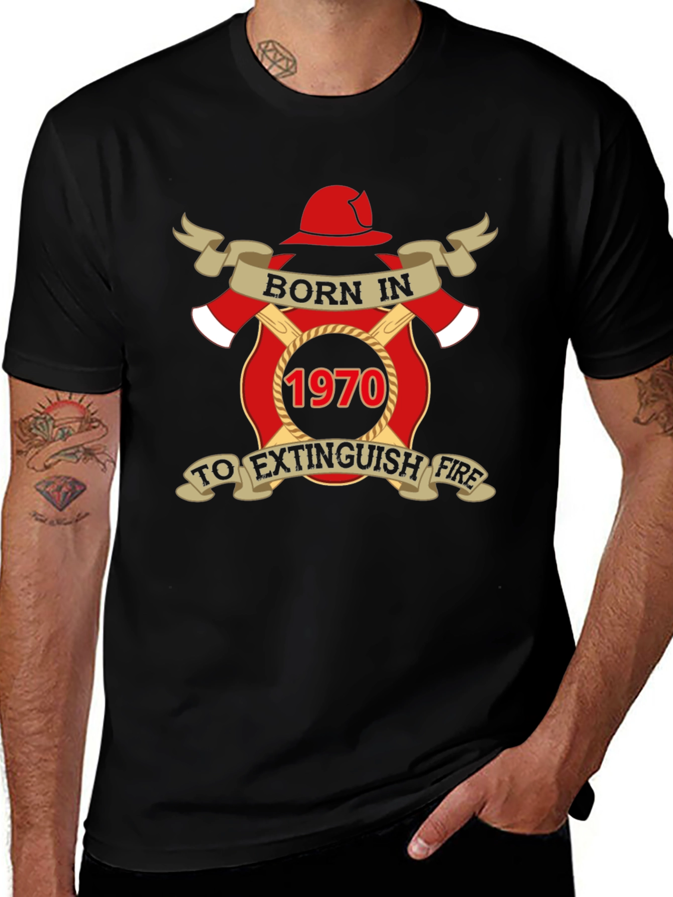 Born in 1970 Firefighter T-Shirt