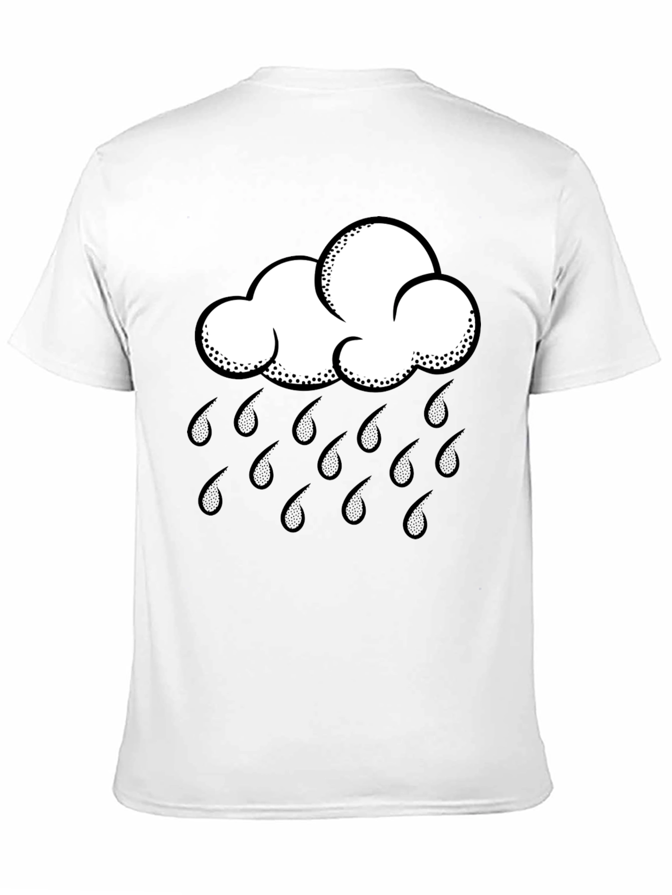 Rain Cloud Graphic Tee - Black Cotton Shirt