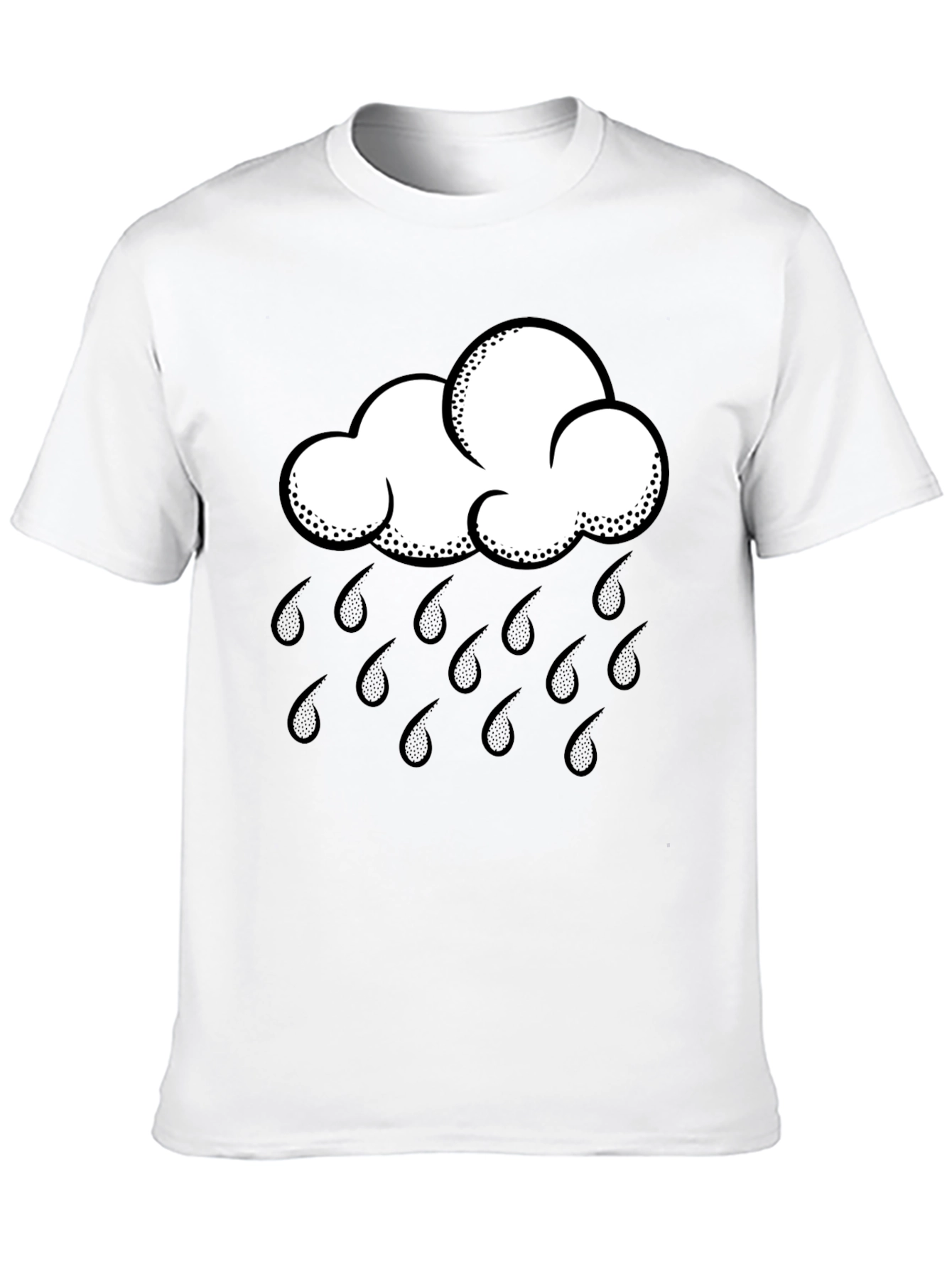 Rain Cloud Graphic Tee - Black Cotton Shirt