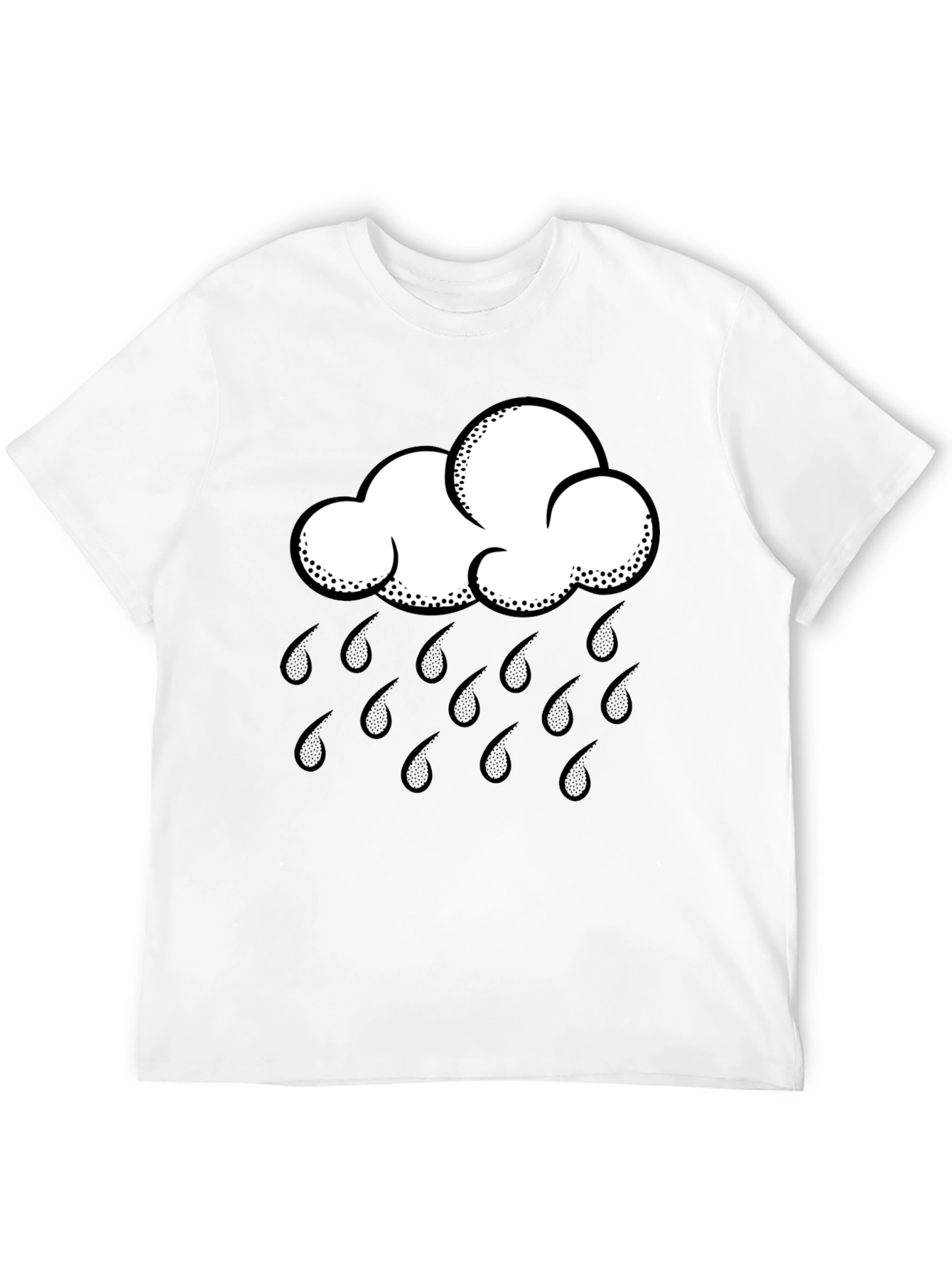 Rain Cloud Graphic Tee - Black Cotton Shirt
