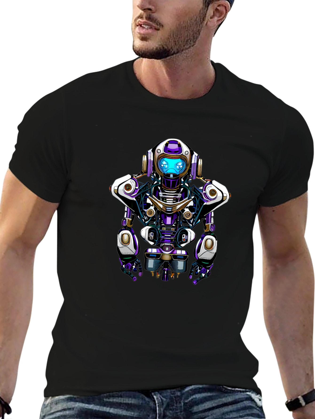 Robot Graphic Tee - Unique Sci-Fi Design
