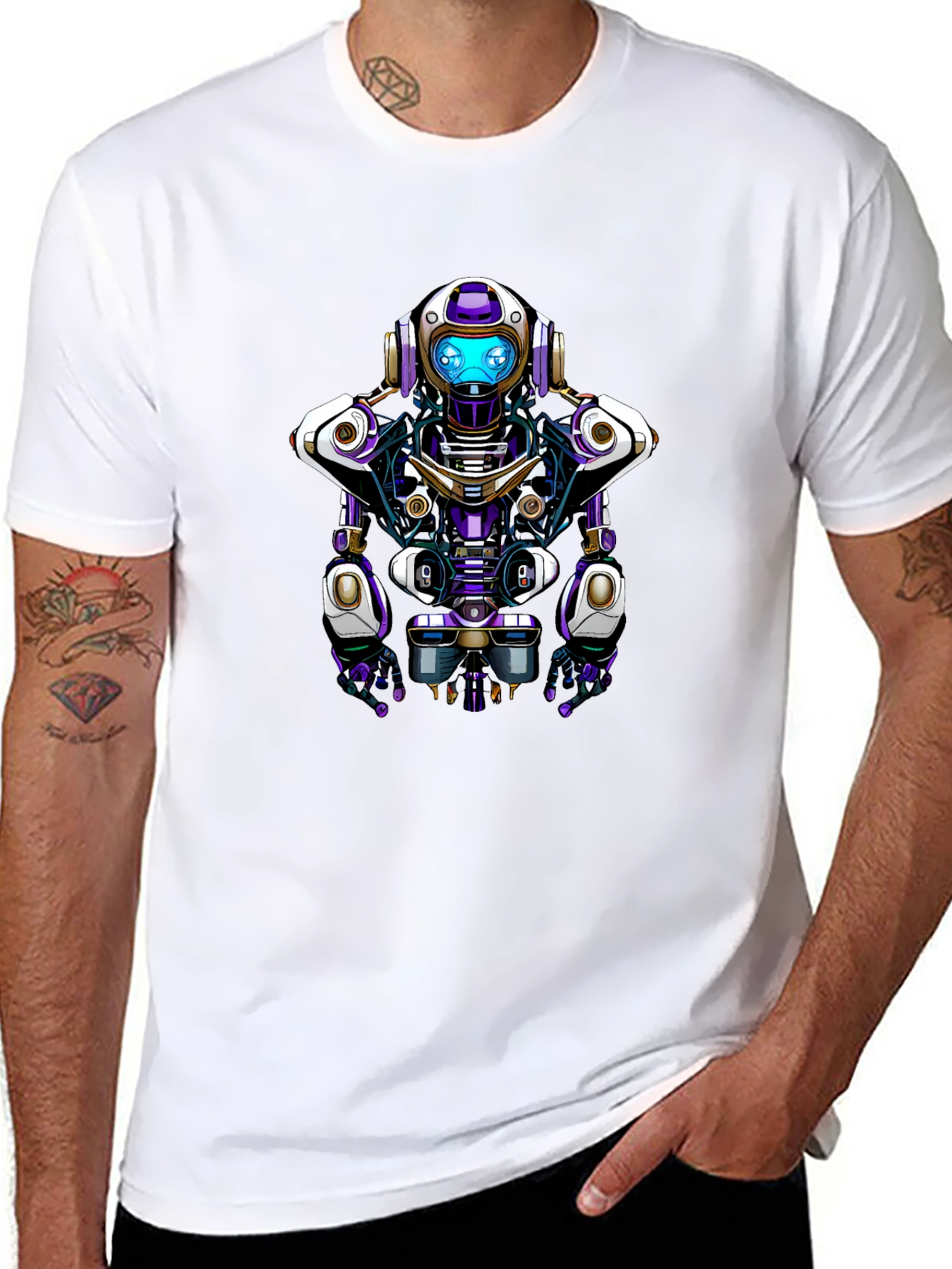 Robot Graphic Tee - Unique Sci-Fi Design