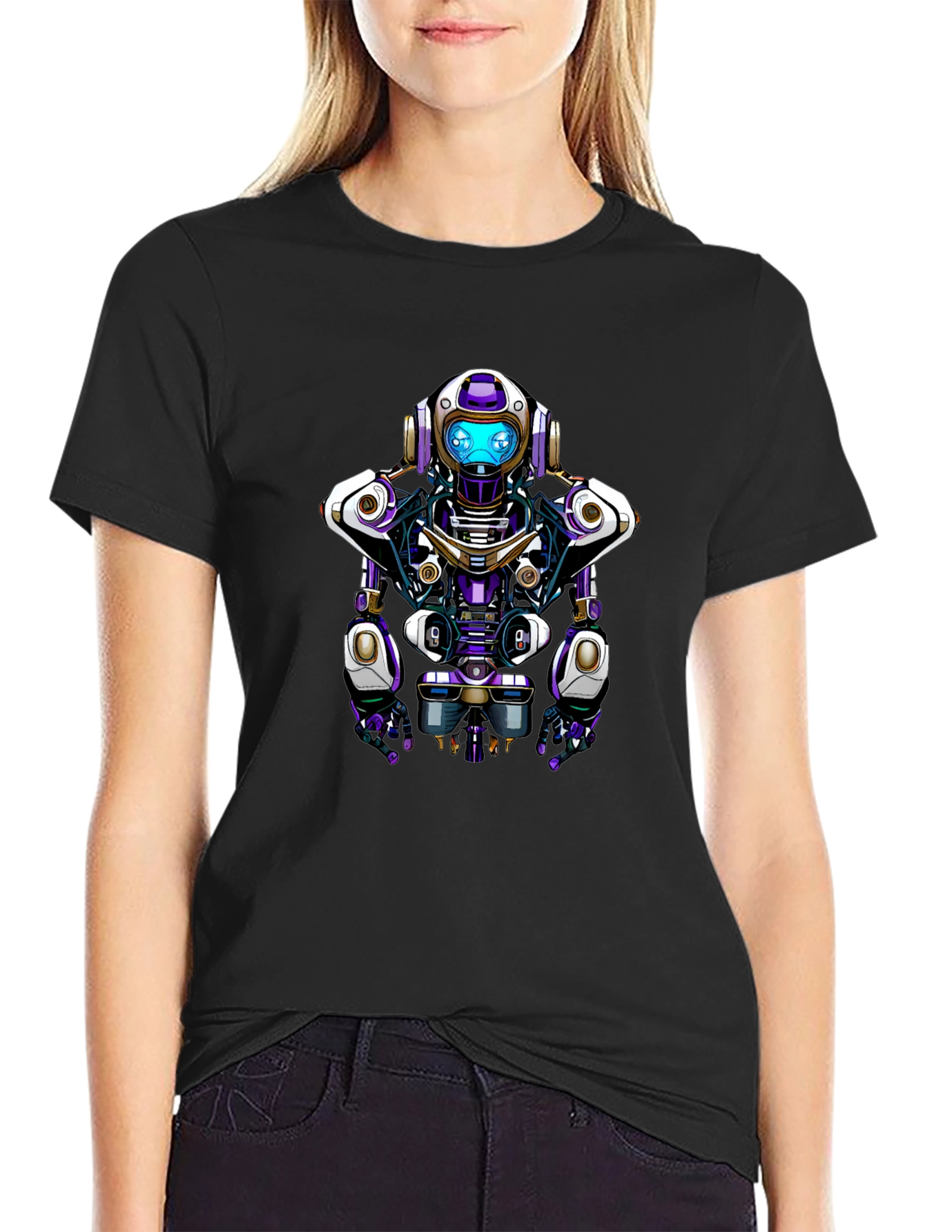 Robot Graphic Tee - Unique Sci-Fi Design