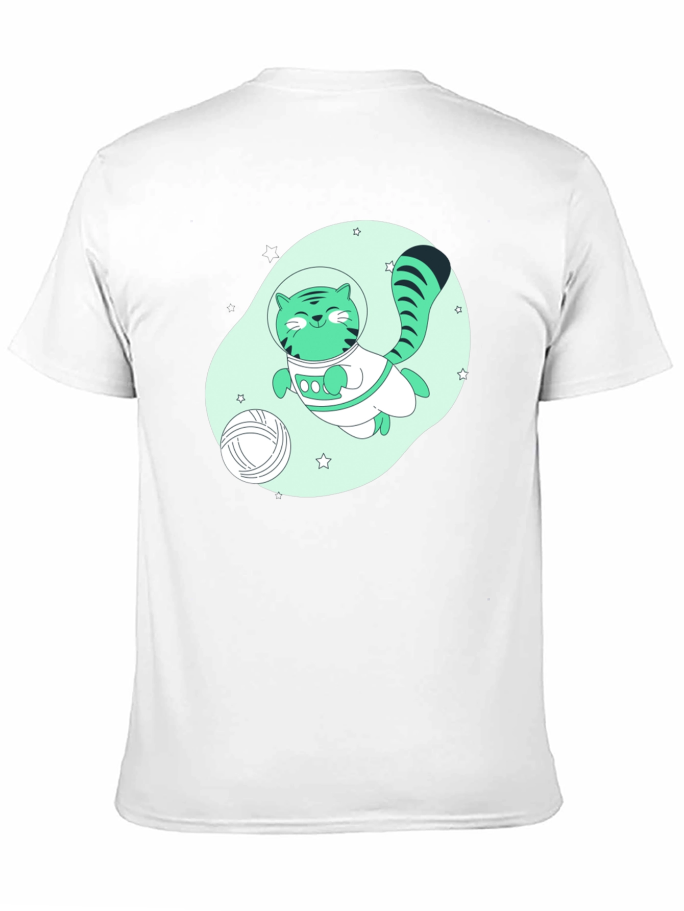 Astronaut Cat Graphic T-Shirt - Black