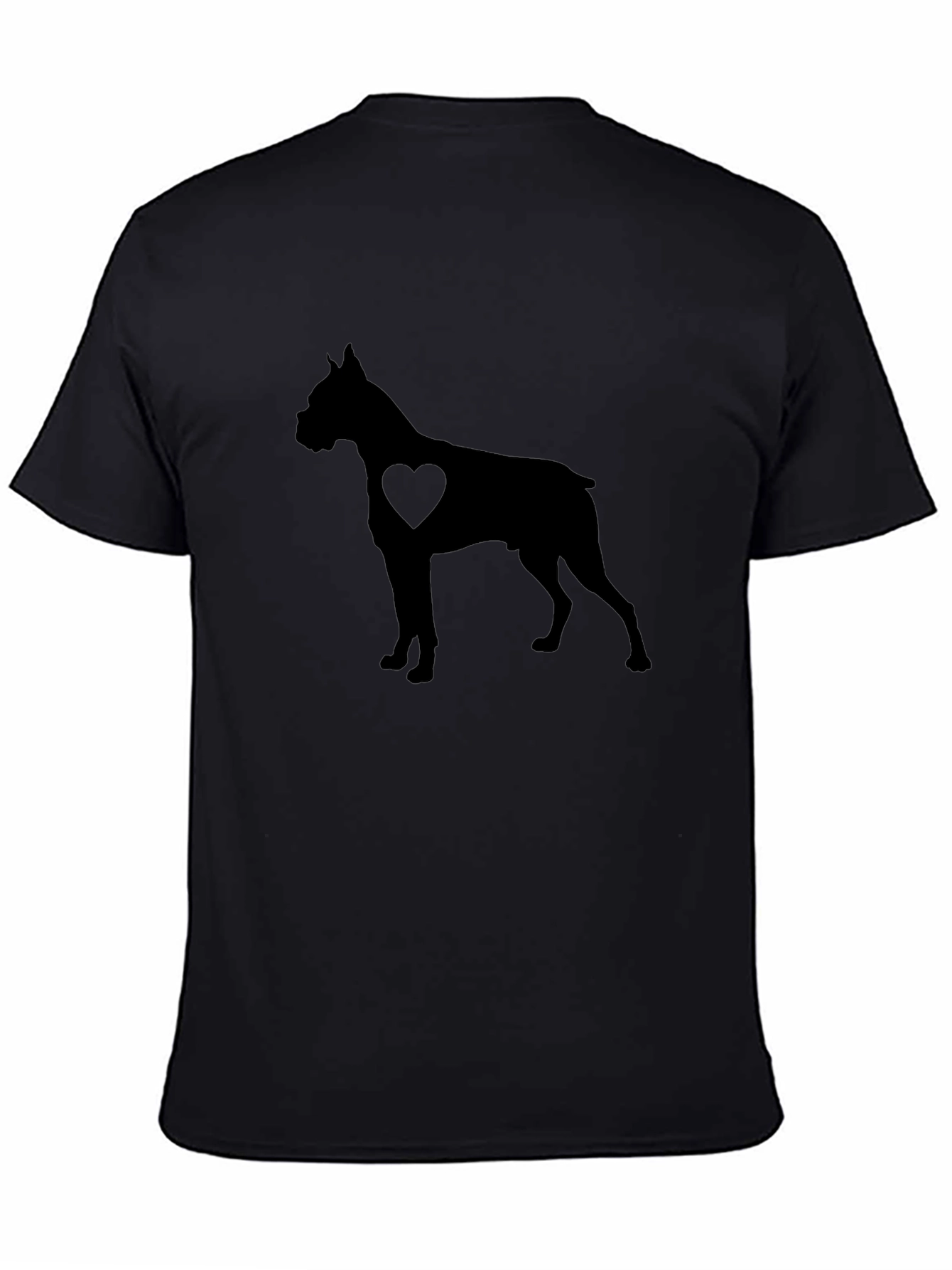 Boxer Dog Heart Silhouette Graphic Tee
