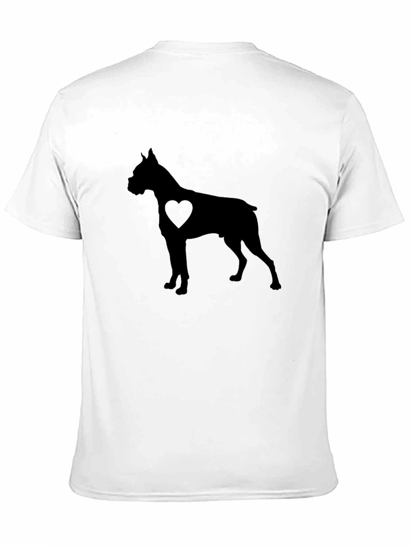 Boxer Dog Heart Silhouette Graphic Tee