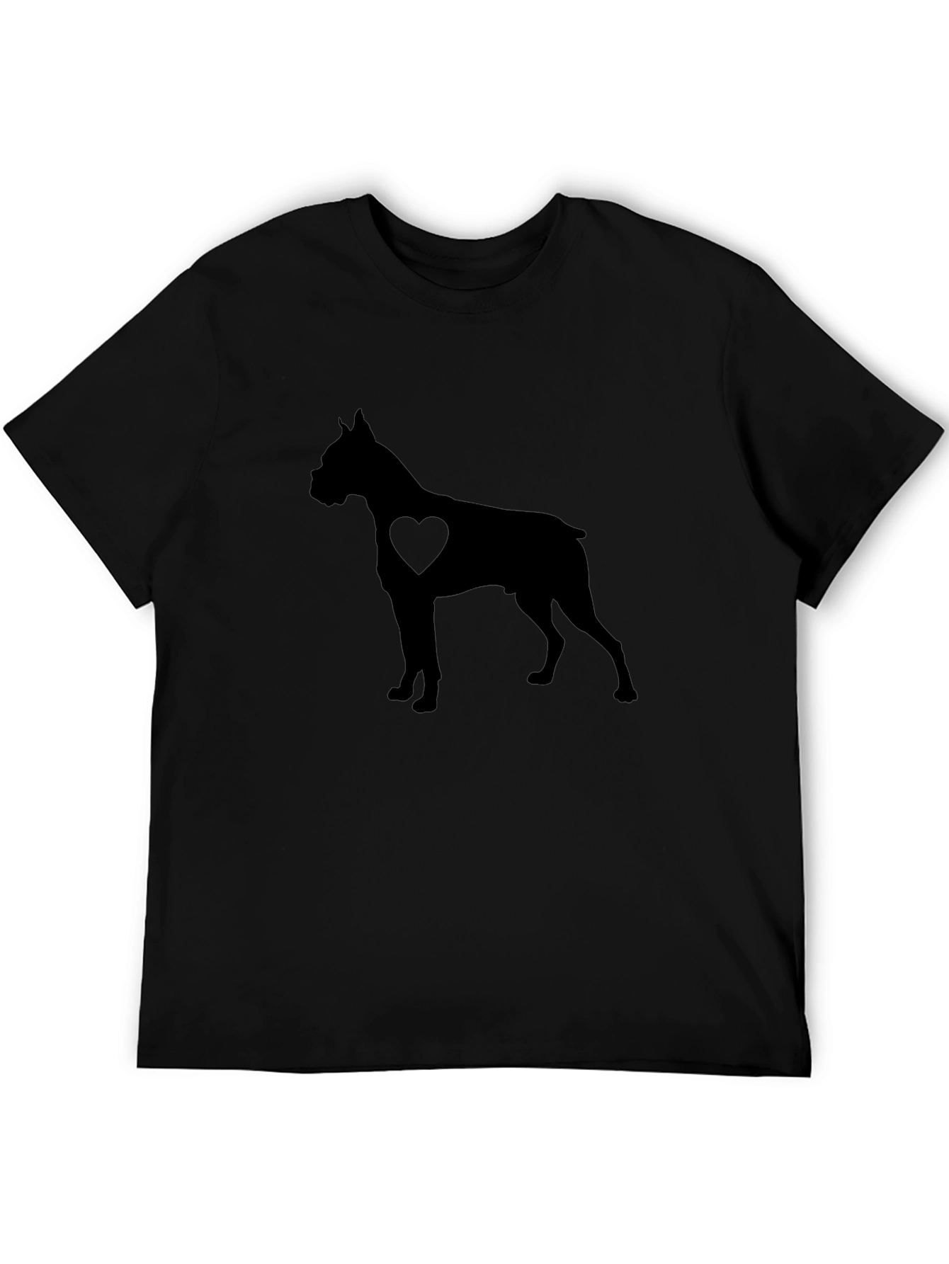 Boxer Dog Heart Silhouette Graphic Tee