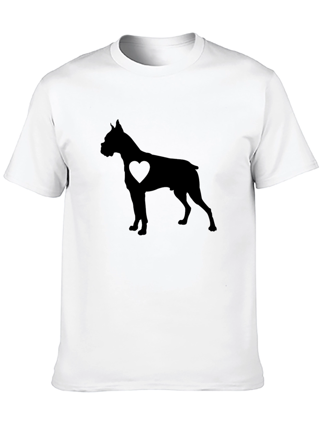 Boxer Dog Heart Silhouette Graphic Tee