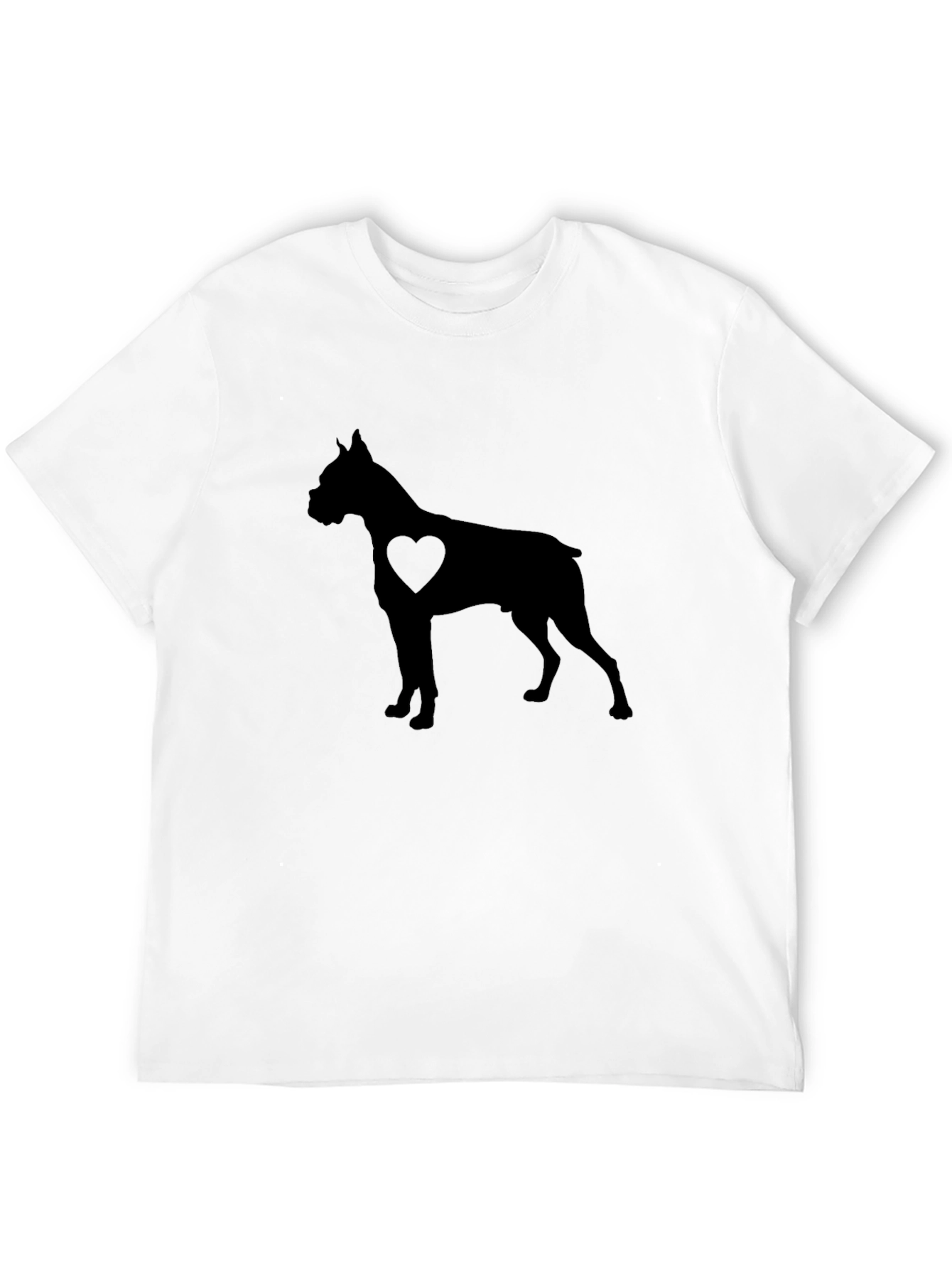 Boxer Dog Heart Silhouette Graphic Tee