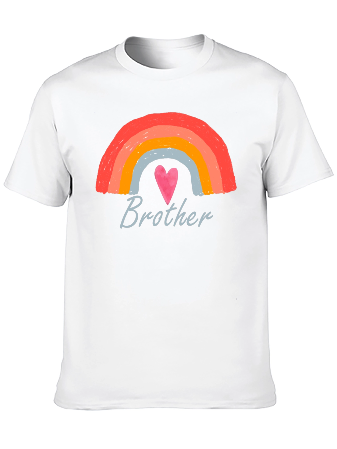 Brother Rainbow Heart Graphic T-Shirt