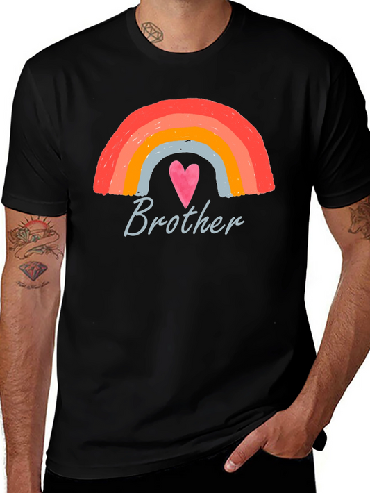 Brother Rainbow Heart Graphic T-Shirt