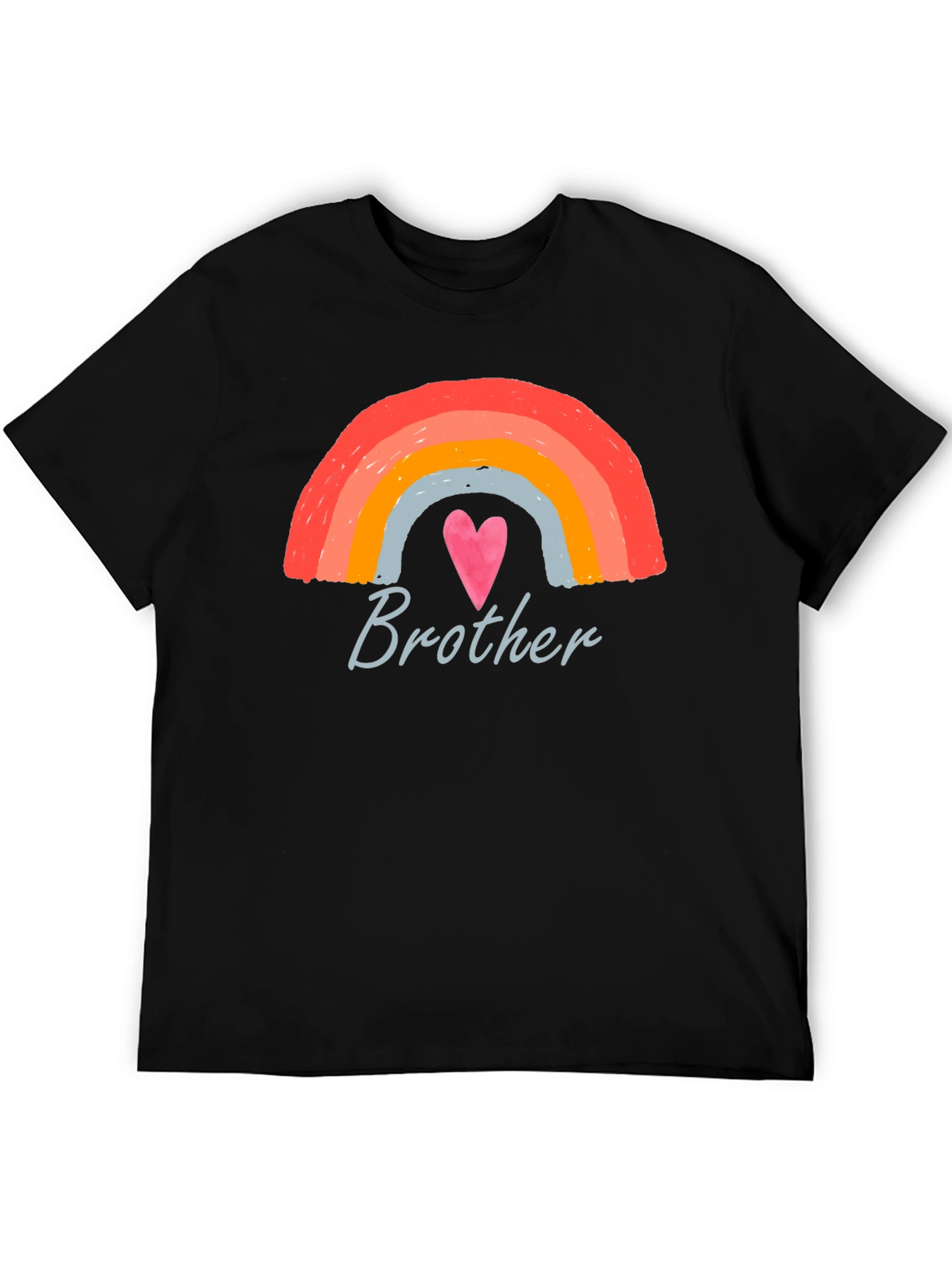 Brother Rainbow Heart Graphic T-Shirt
