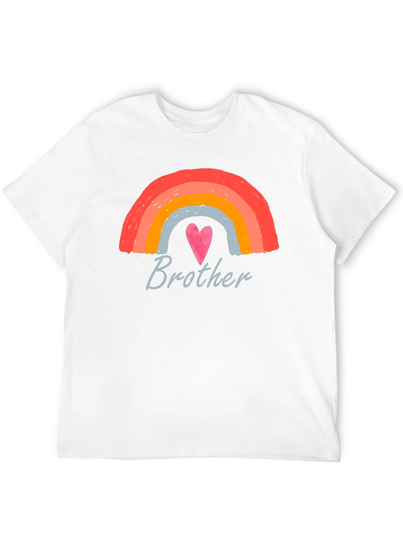 Brother Rainbow Heart Graphic T-Shirt